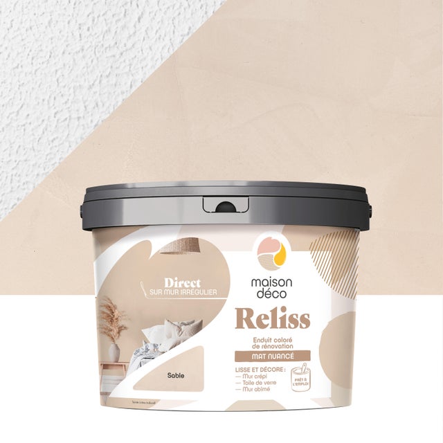 Enduit décoratif Reliss 2en1 MAISON DECO, sable, 15 kg