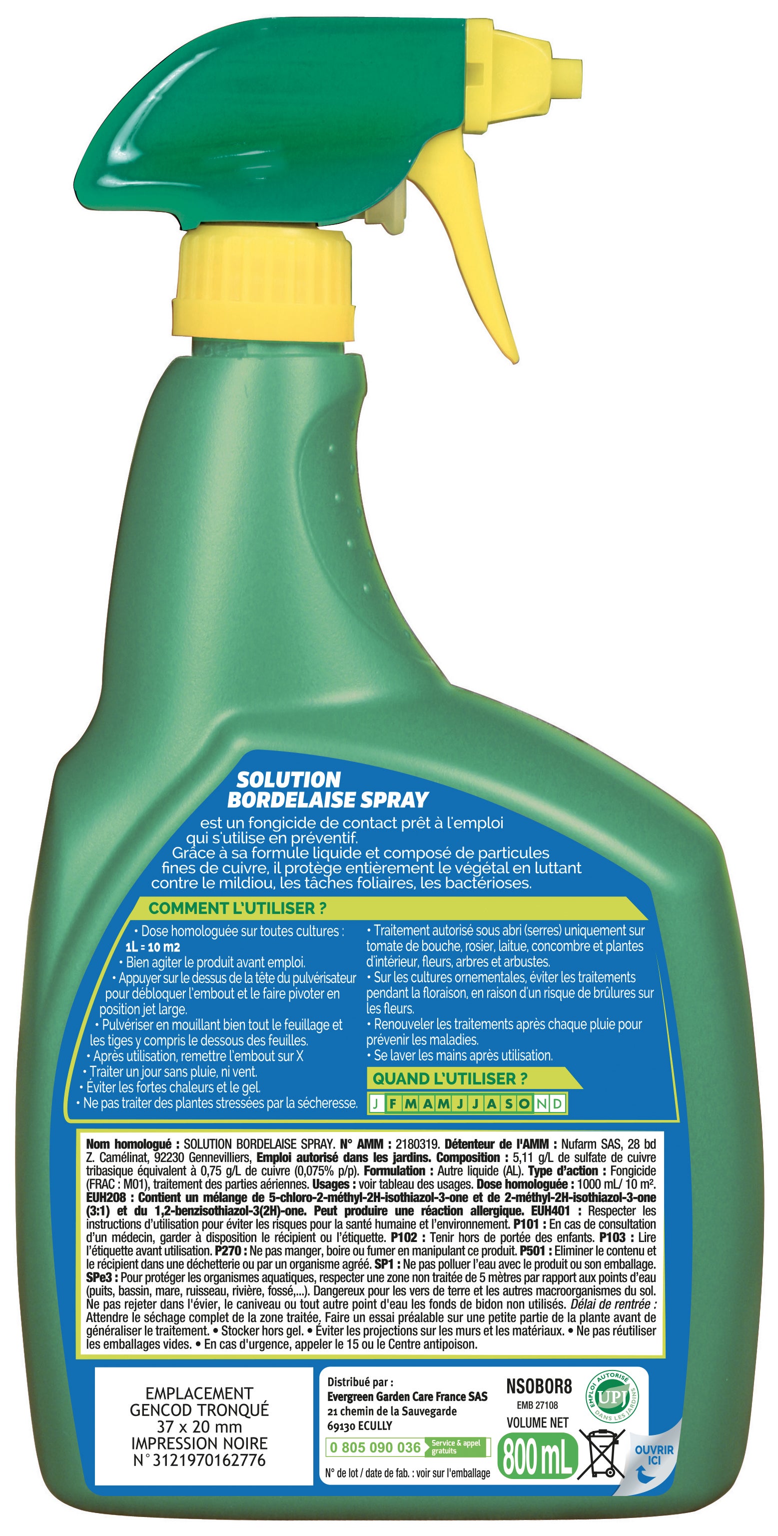 Bouillie bordelaise FERTILIGENE, 800 ml - 2