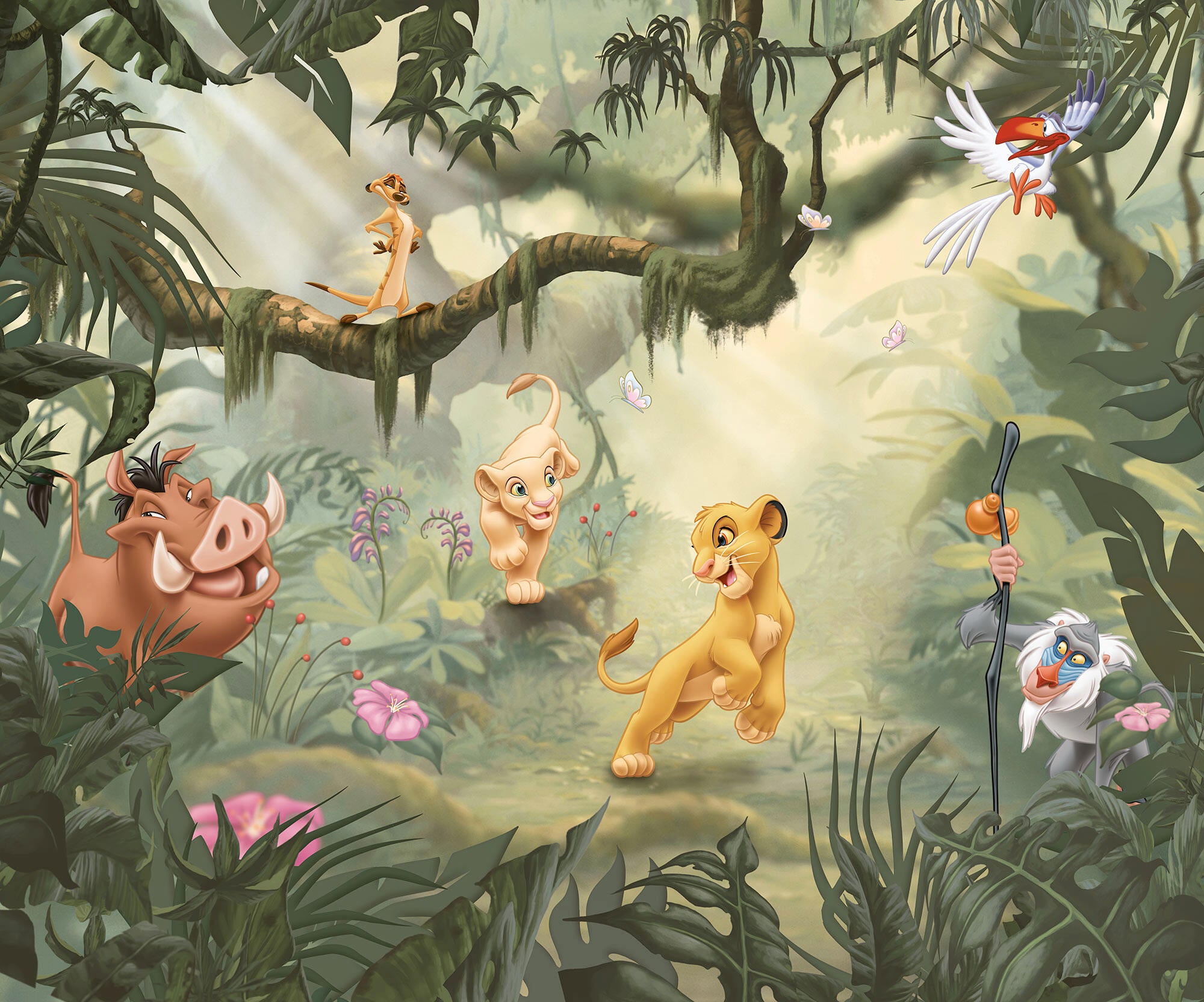 Mural TNT liso  Amis de la Jungle verde 300 x 250 cm KOMAR - 5