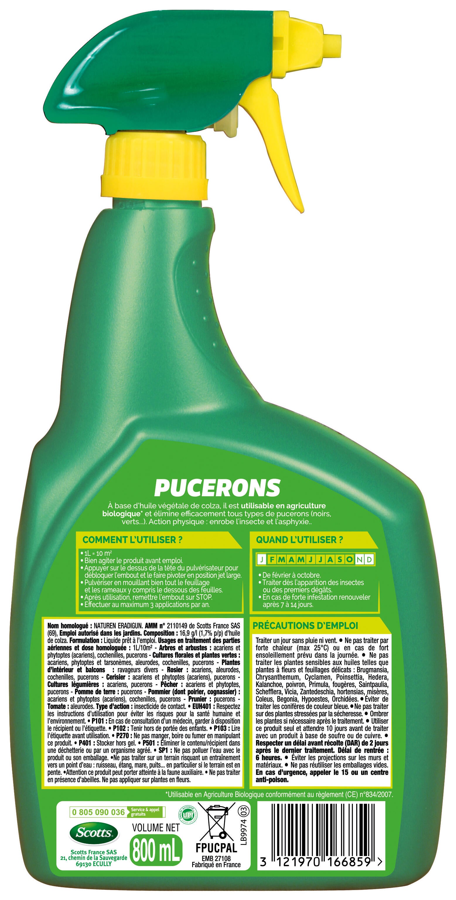 Traitement des insectes pucerons FERTILIGENE , pourplantes d'ornement / potager - 2