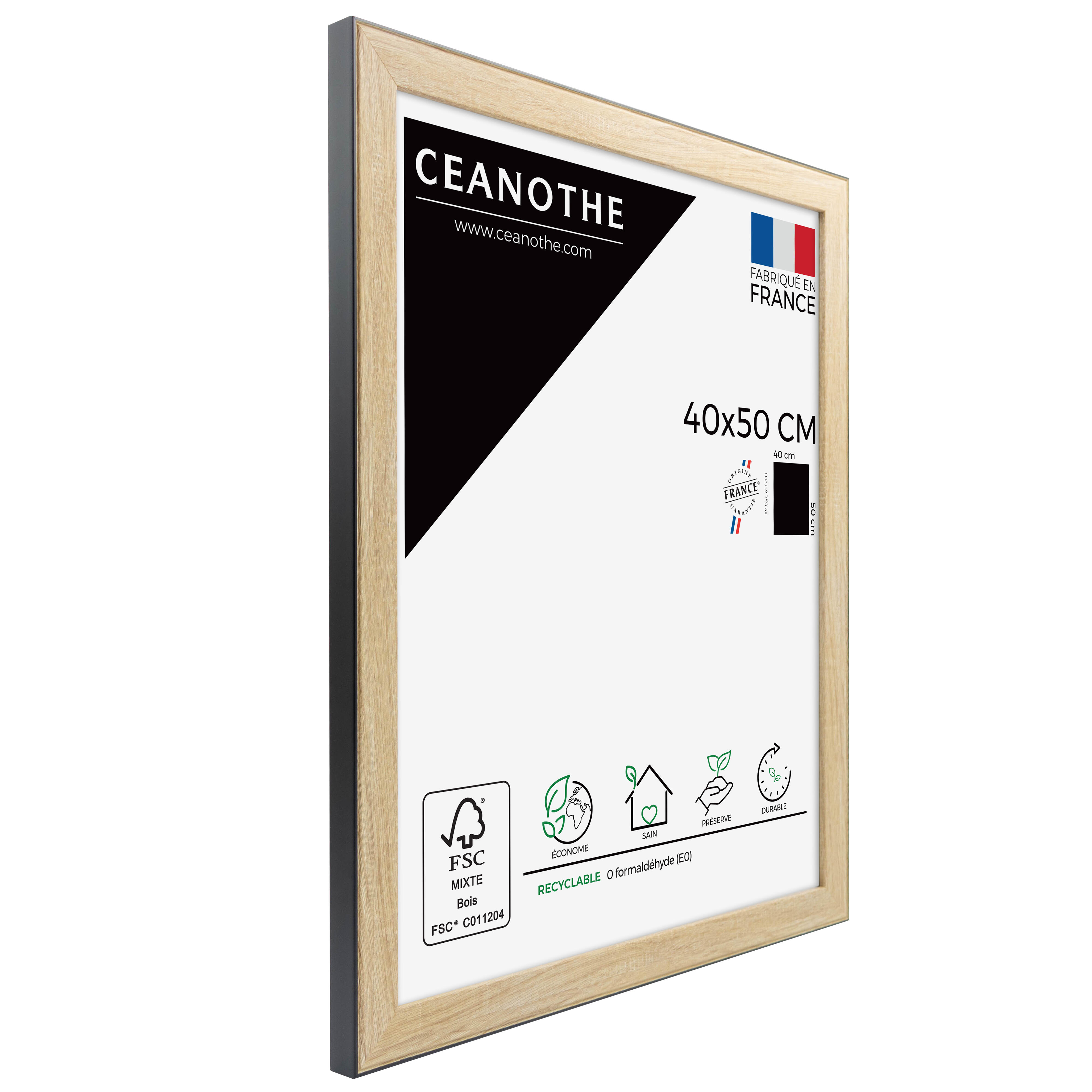 Cadre Newton, H.50 x l.40 cm teinte chêne clair - 3