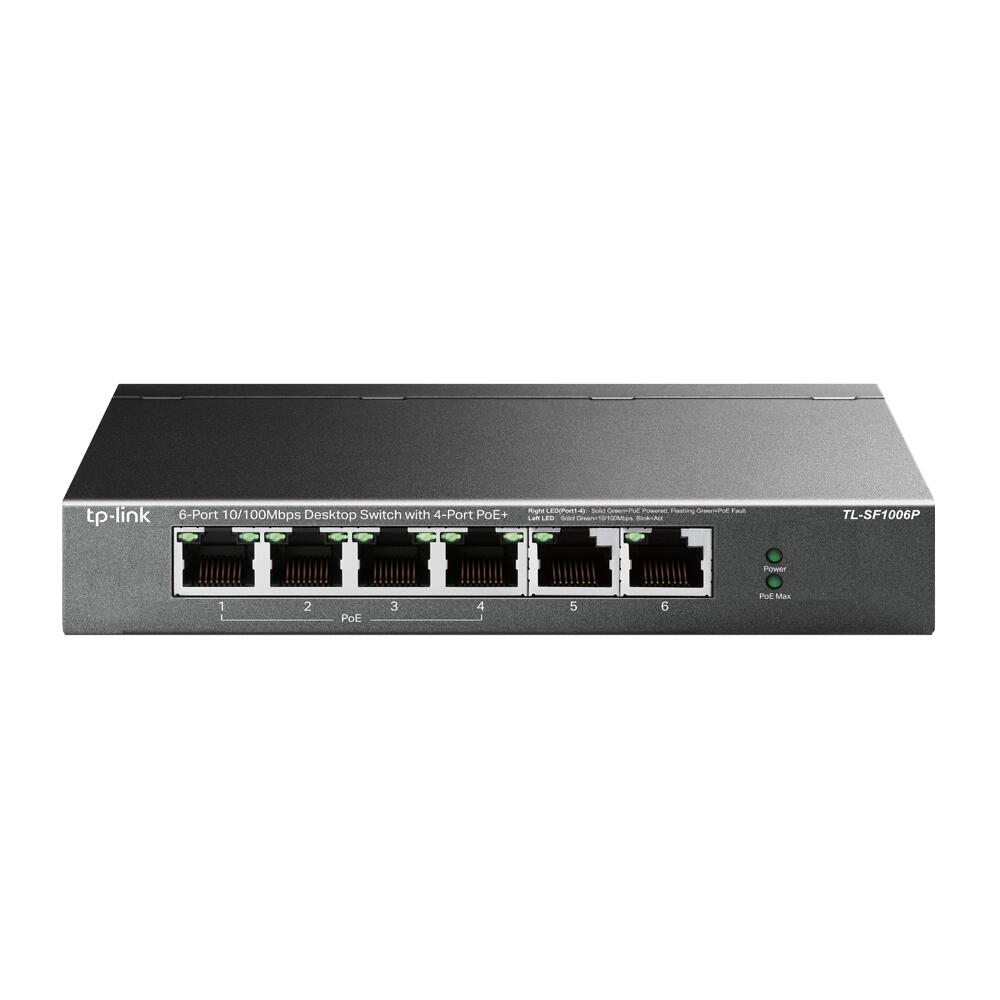 Switch de bureau 6 ports 10/100 Mbps avec 4 ports PoE+ TP-Link TL-SF1006P - 2