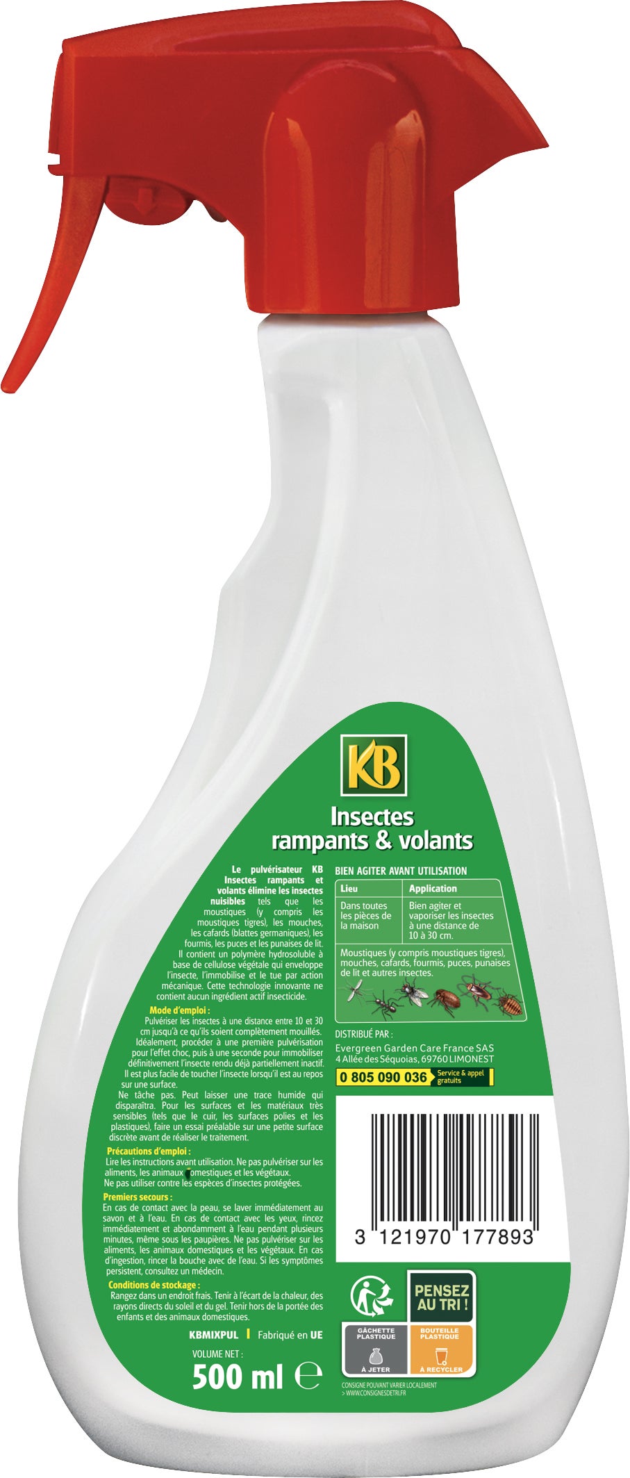 Destructeur d'insecte liquide insectes volants et rempants, Kbmixpul KB, 500ml - 2