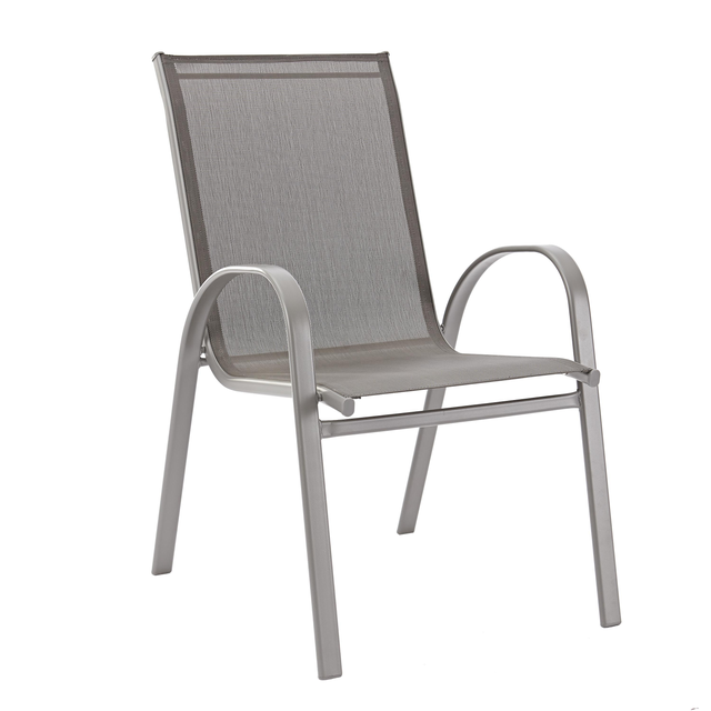 Fauteuil de jardin en acier/textilène Alma anthracite