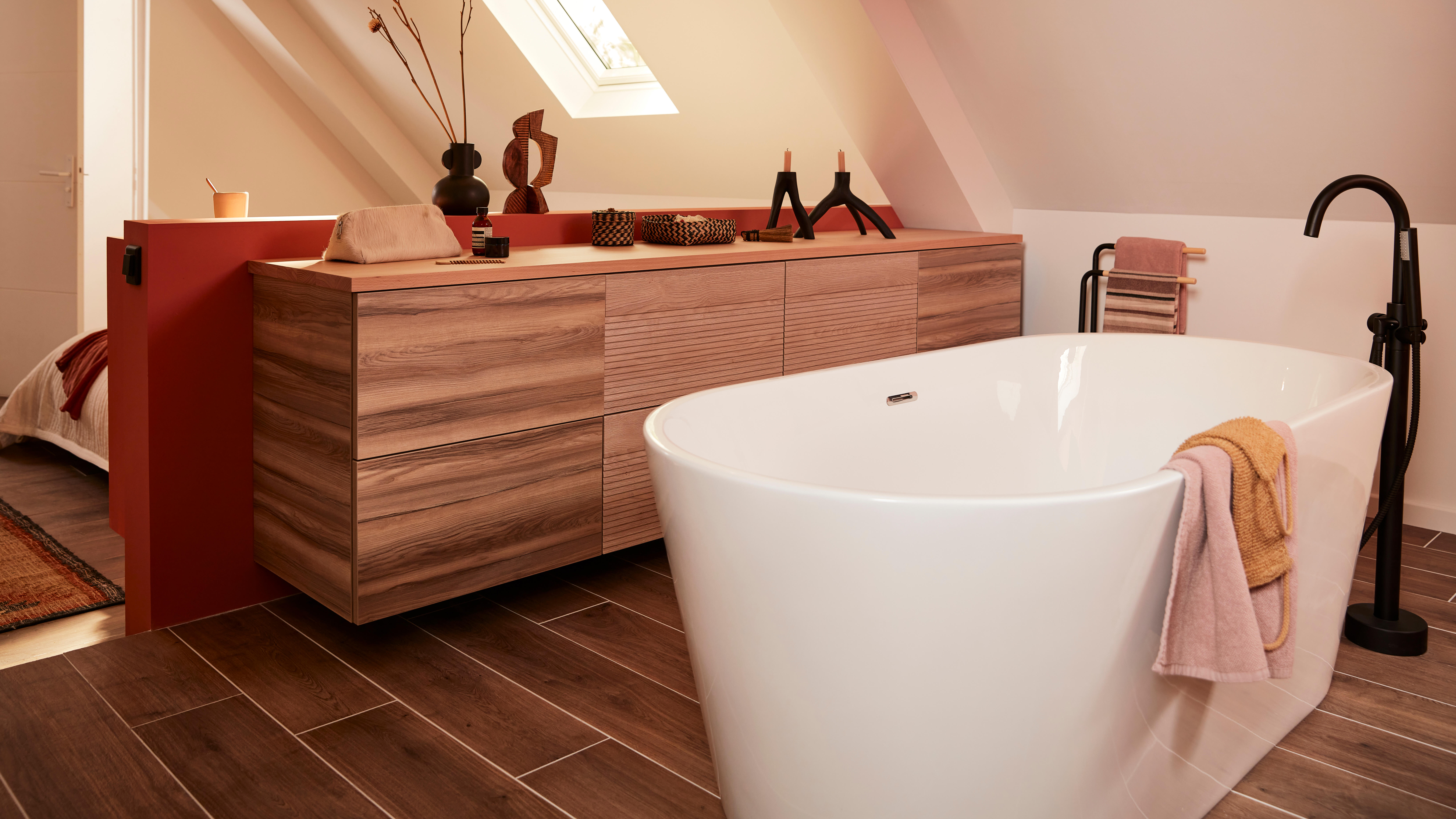 Mitigeur de bain îlot noir mat, Ilo, EDOUARD ROUSSEAU - 4