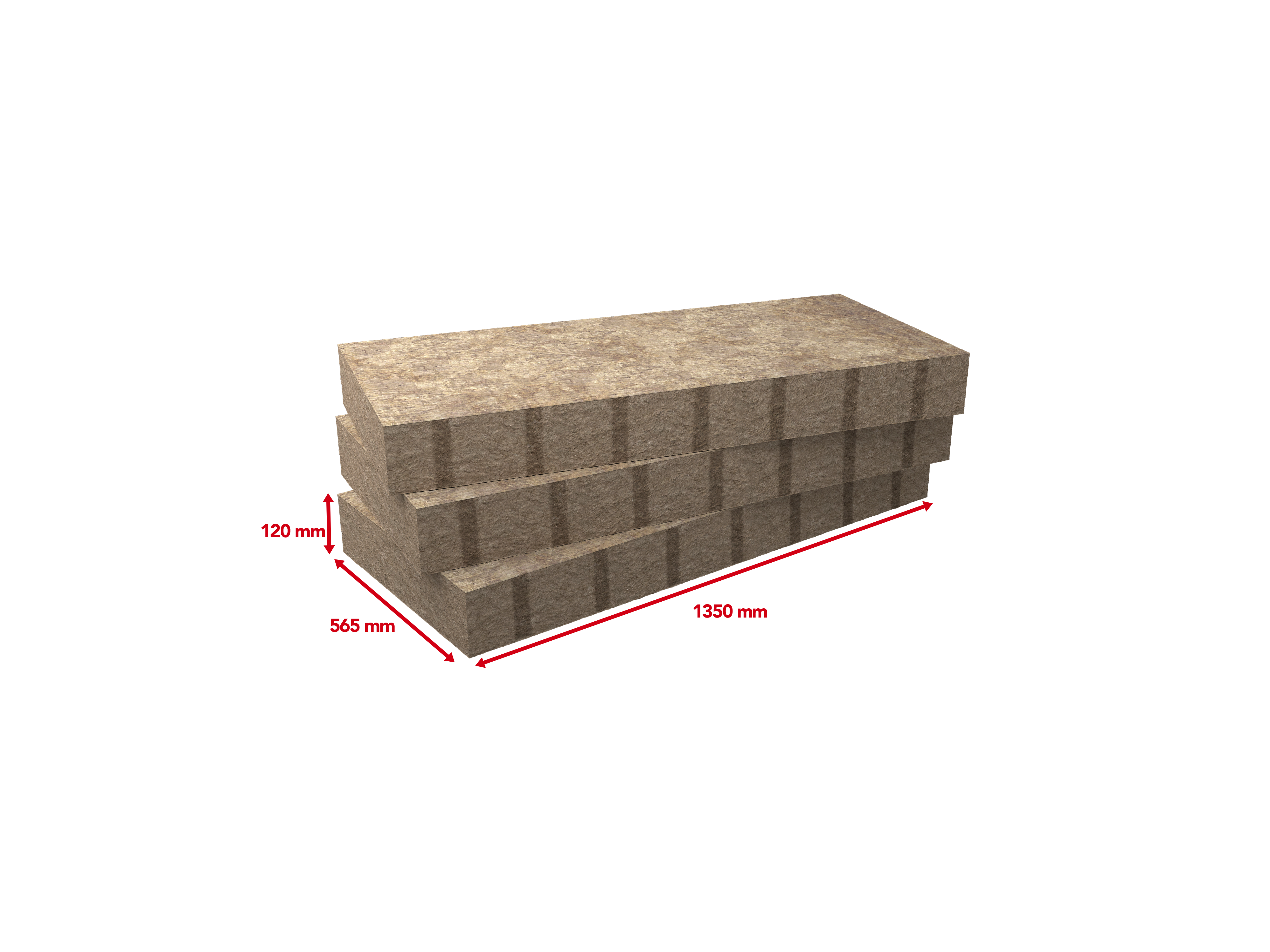 Lot de 5 panneaux laine de roche mur ROCKWOOL Mb rock, Ep.120mm, 1.35x0.565m, R3 - 2