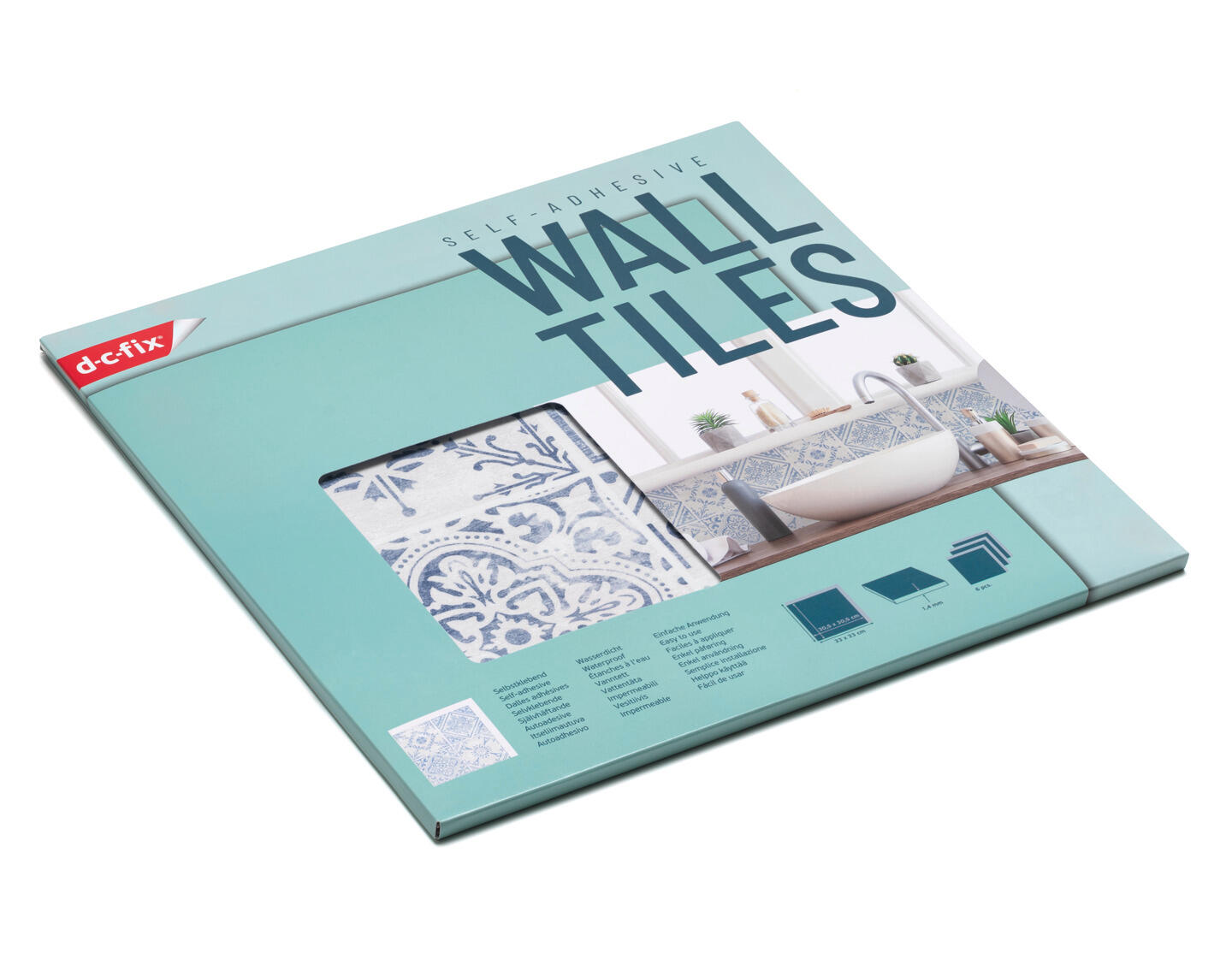 Lot de 6 adhésifs décoratifs, Wall tiles, vintage style, 30.5 cm x 30.5 cm - 6