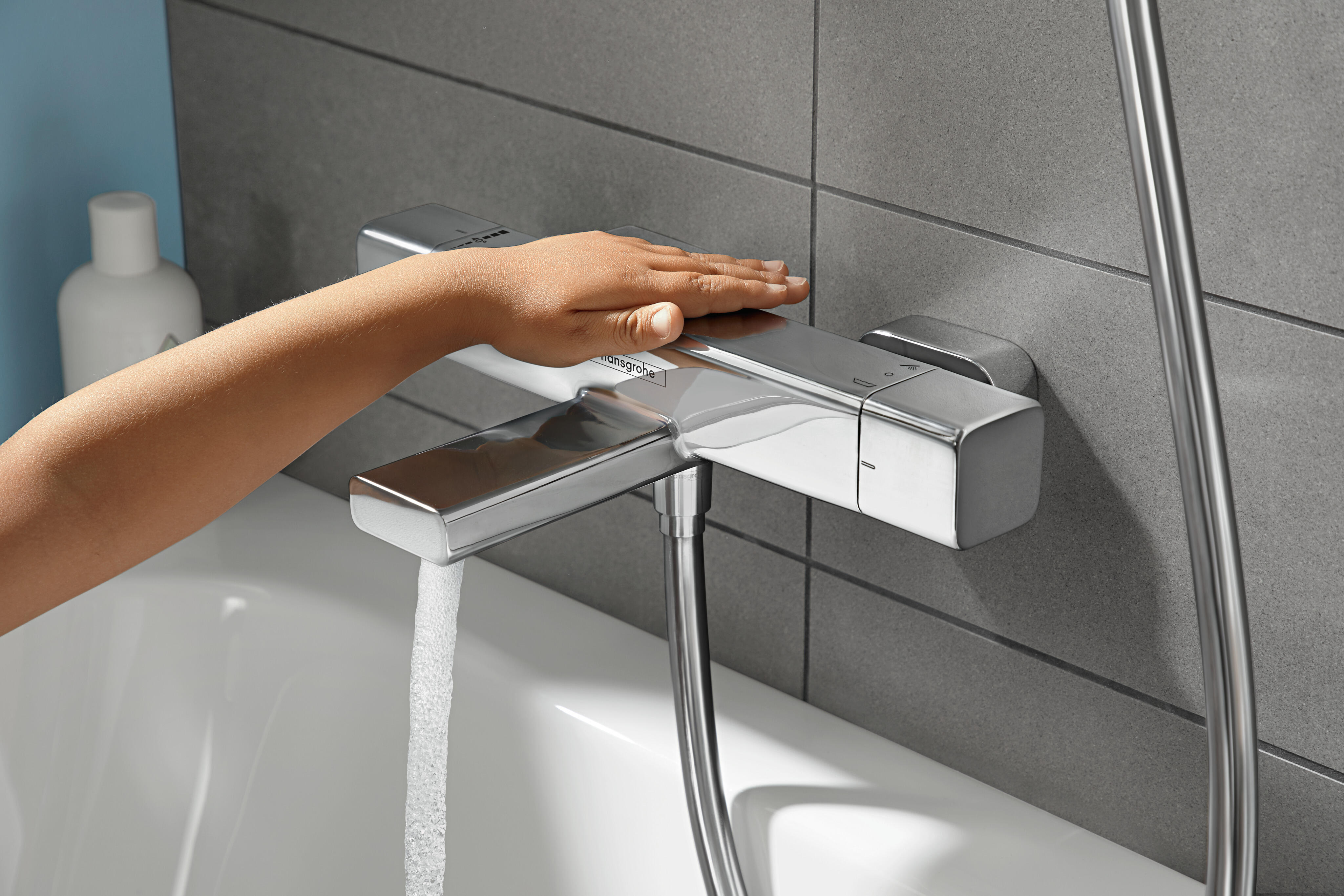 Mitigeur de douche thermostatique chrome, Ecostat e, HANSGROHE - 3