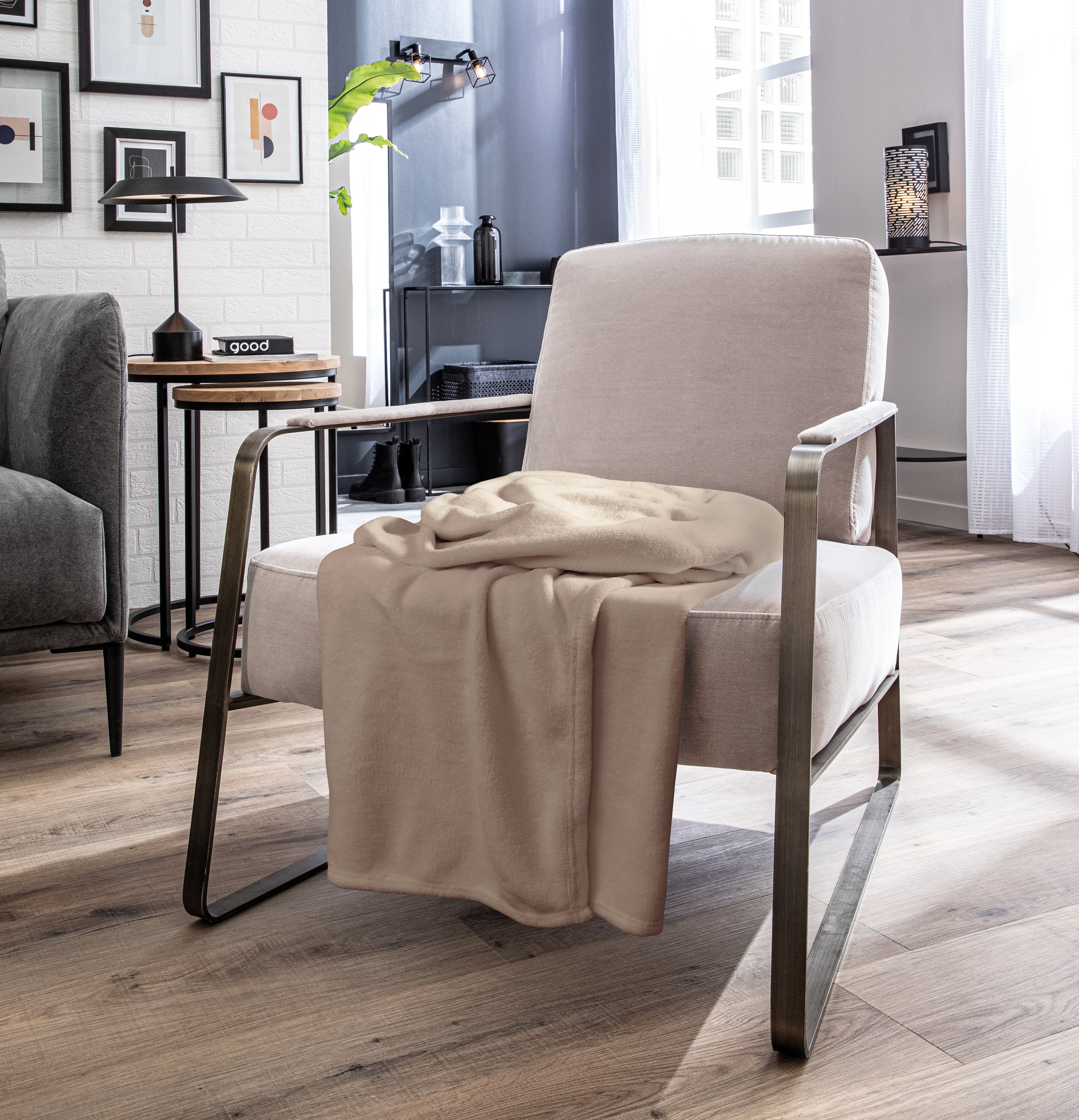 Manta kieran inspire poliéster beige trench 130x170 cm