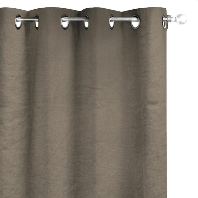 Tenda INSPIRE Lino marrone, occhiello 140x280 cm