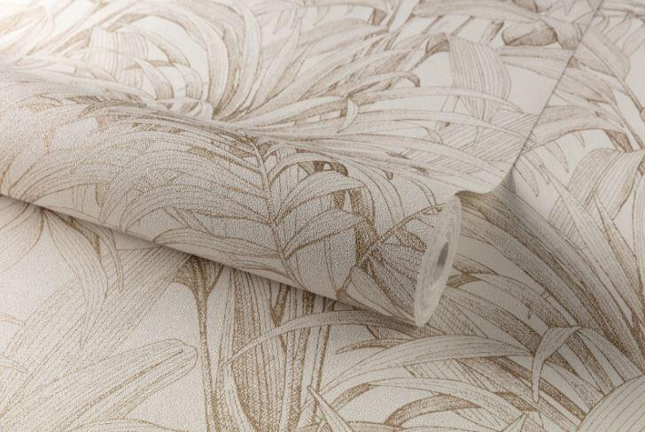 Papel de parede Folhas de Palmeira bege - 6