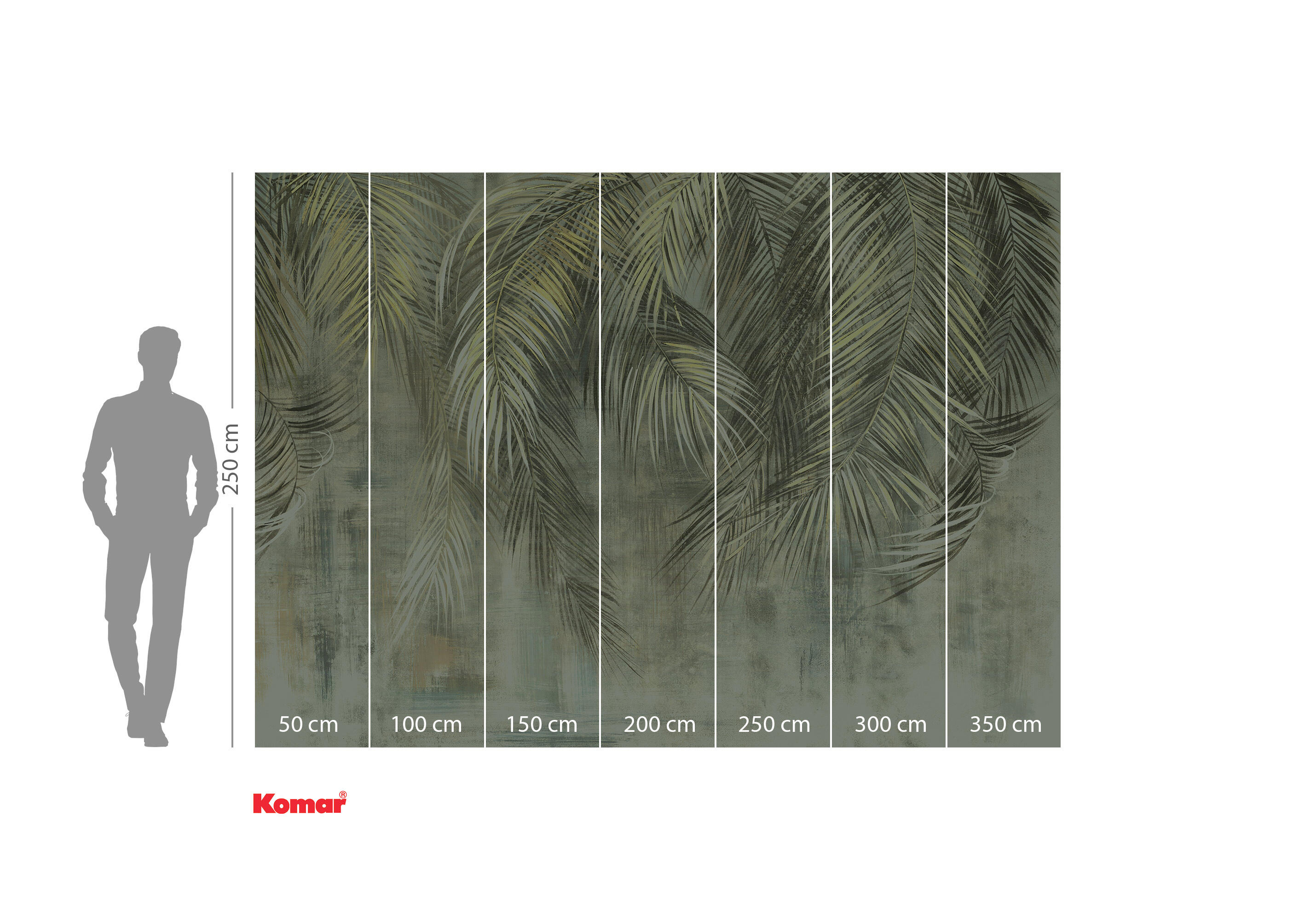 Mural TNT liso  Feuilles de Palmier verde 350 x 250 cm KOMAR - 5