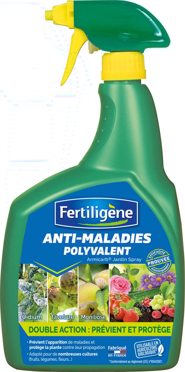 Traitement des maladies oïdium et tavelure FERTILIGENE, pour plantes d'ornement,