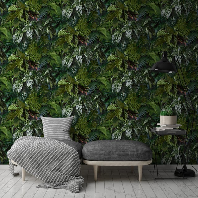Papier peint intissé Living wall vert