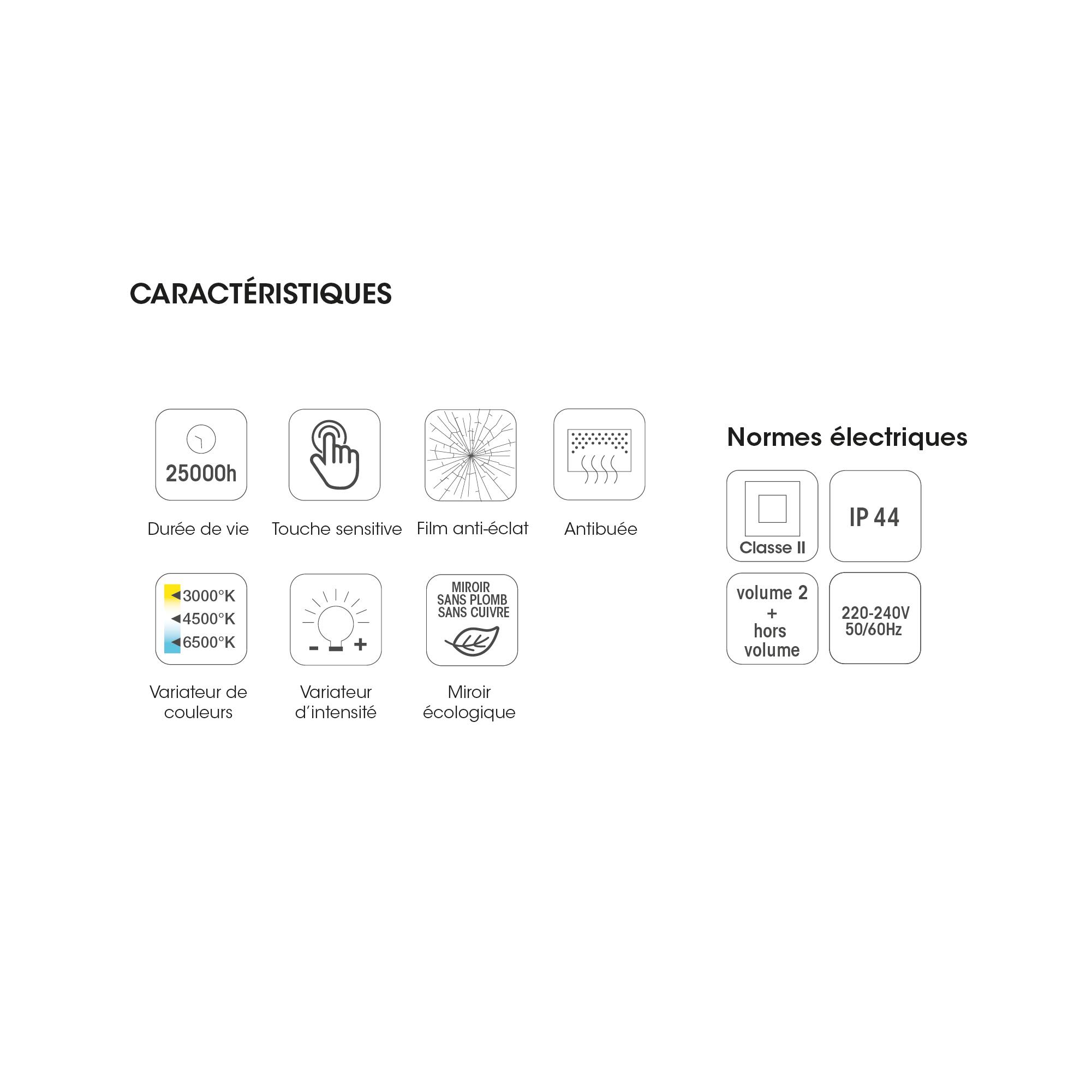 Miroir lumineux l.55 x H.60cm Eclipse - 7