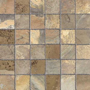 1 plaque de mosaïque mur / sol Monastère porcelaine effet pierre marron 30 x 30