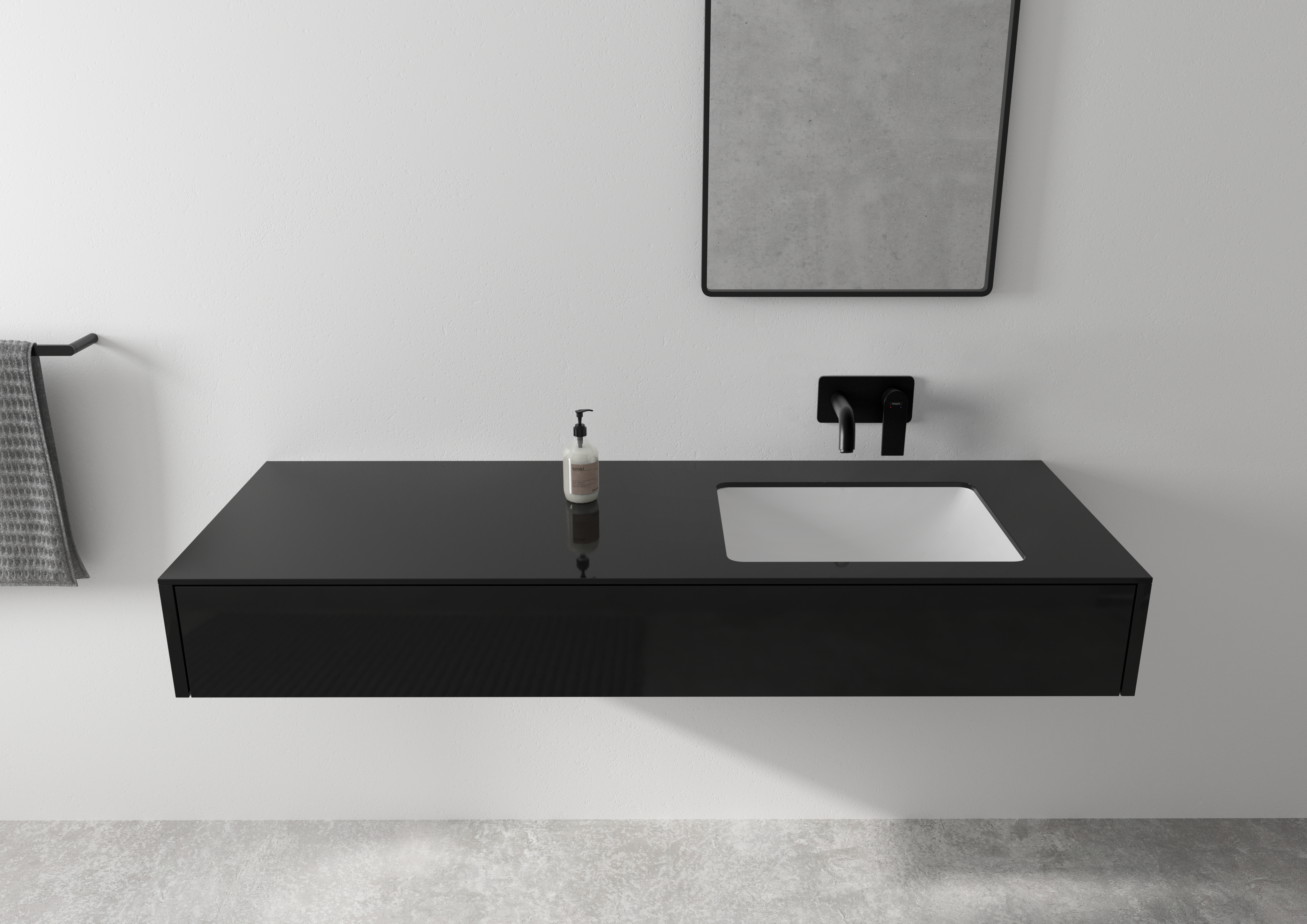 Mitigeur de lavabo mural noir, Vernis Shape Eco, HANSGROHE - 2