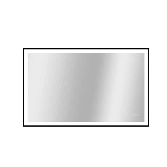 Miroir lumineux rect. noir l.120 x H.75 cm Swann, Tactile, Anti-buée, Variateur
