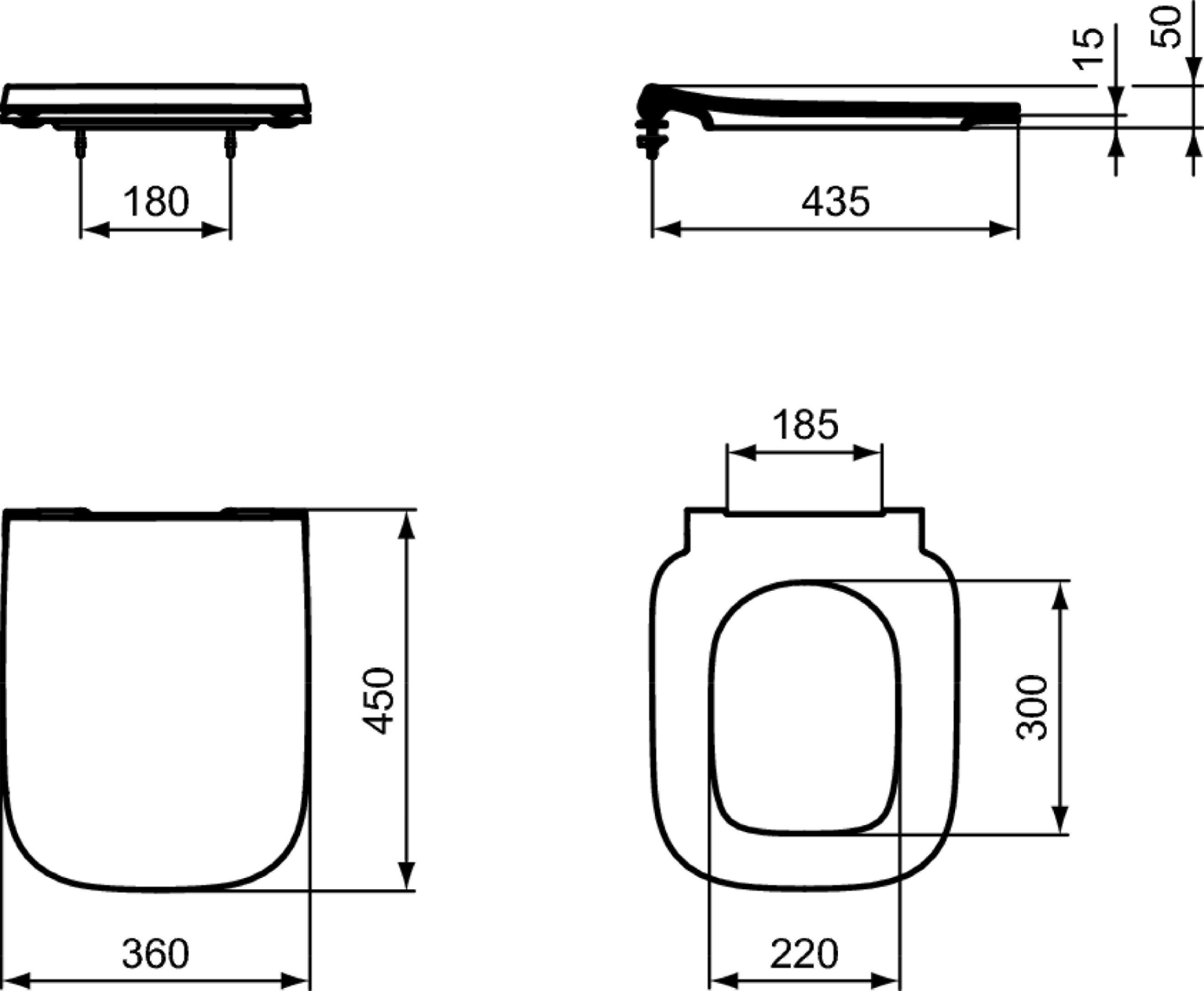 Copriwater I.Life A ovale originale per serie sanitari IDEAL STANDARD sganciabile in poliestere sospeso filo pavimento , bianco eur - 3