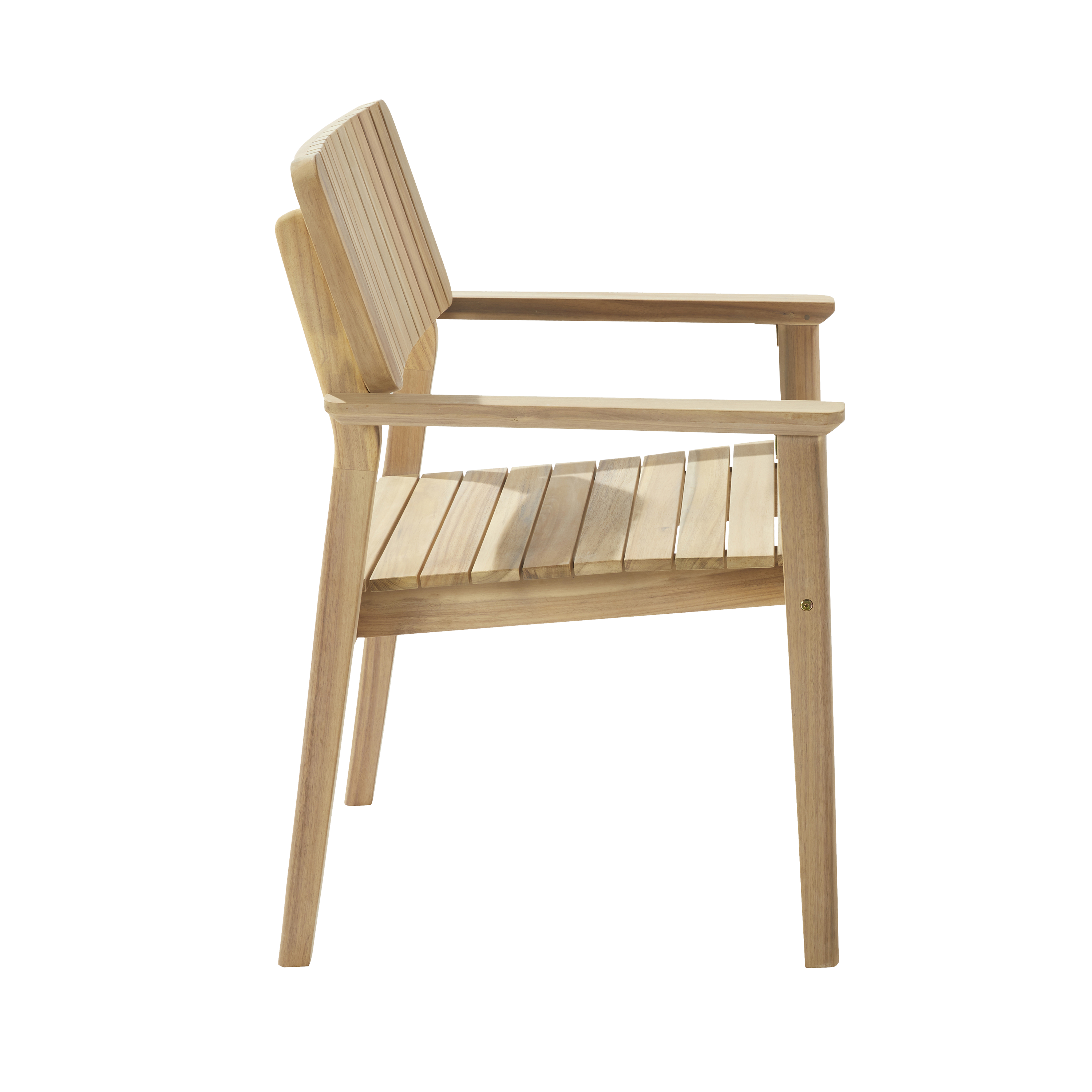 Sedia da giardino con braccioli Atlas NATERIAL, struttura e seduta in acacia bianco - 7