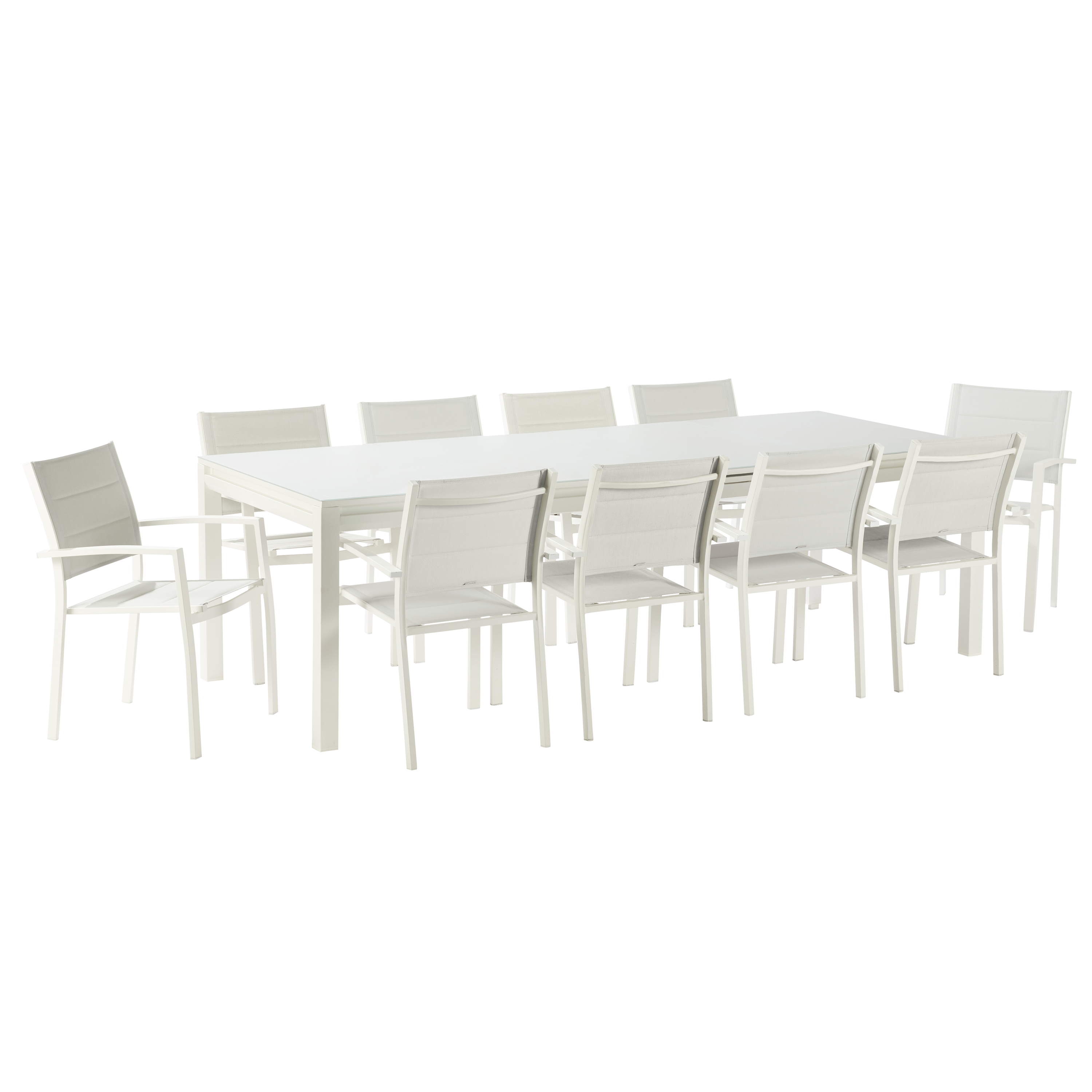 Table de jardin NATERIAL Odyssea rectangulaire blanc 12 personnes