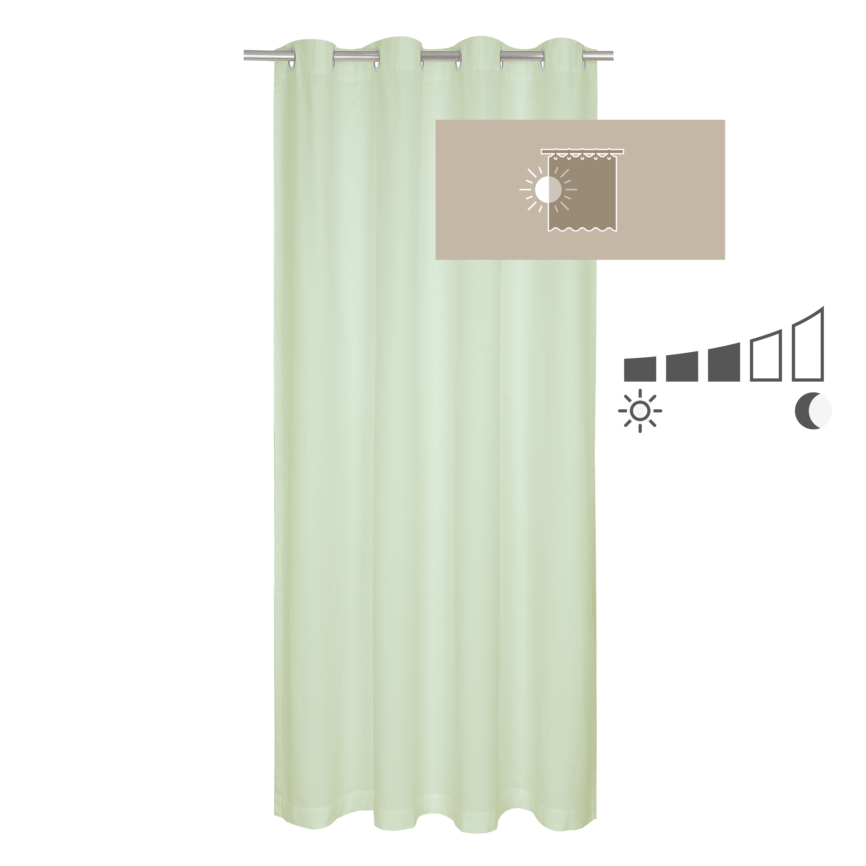 Cortinado ilhós Leya 140x280cm sage 5 Inspire - 22
