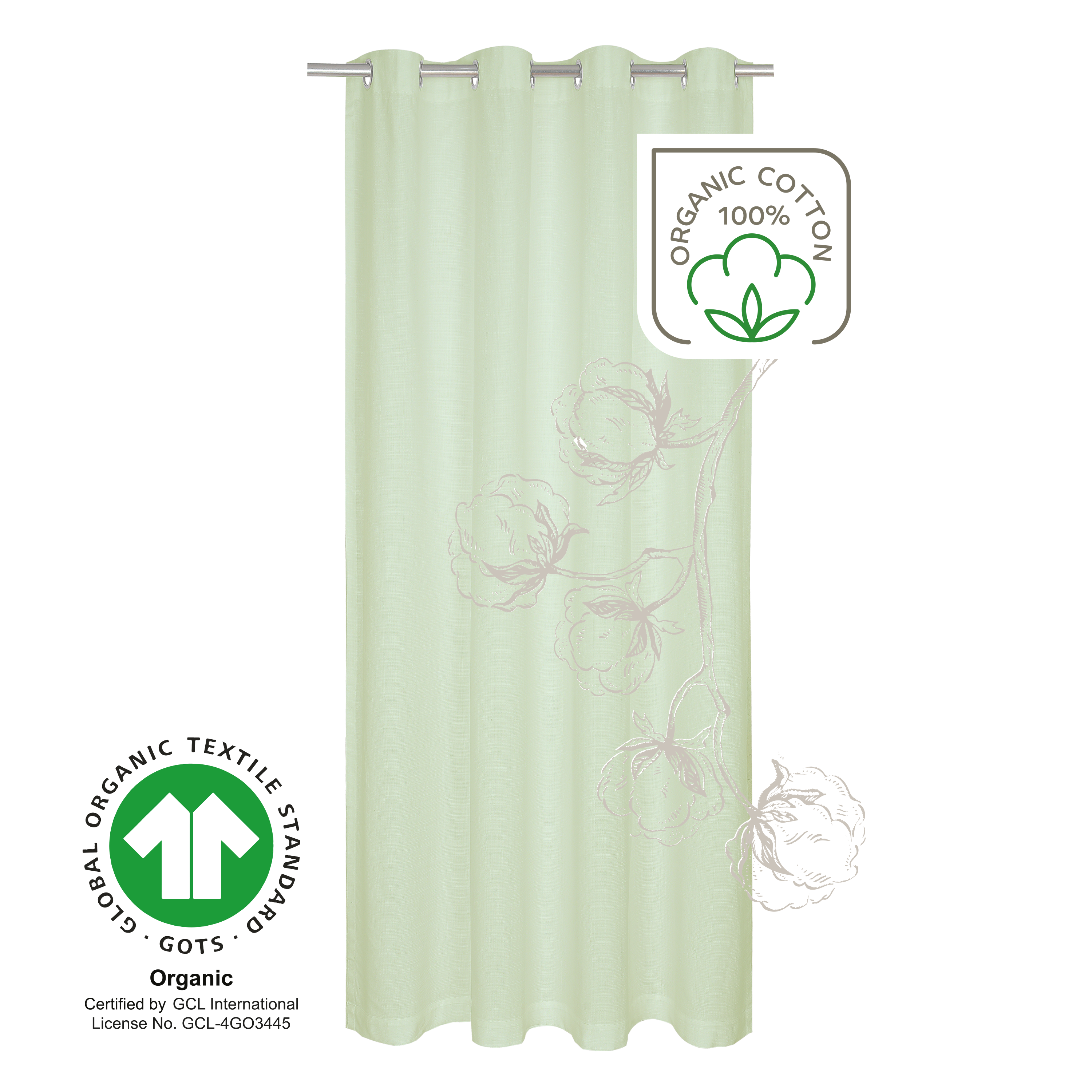 Cortinado ilhós Leya 140x280cm sage 5 Inspire - 3