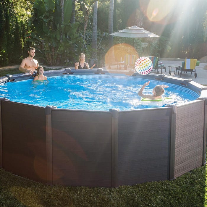Piscine tubulaire graphite Intex 