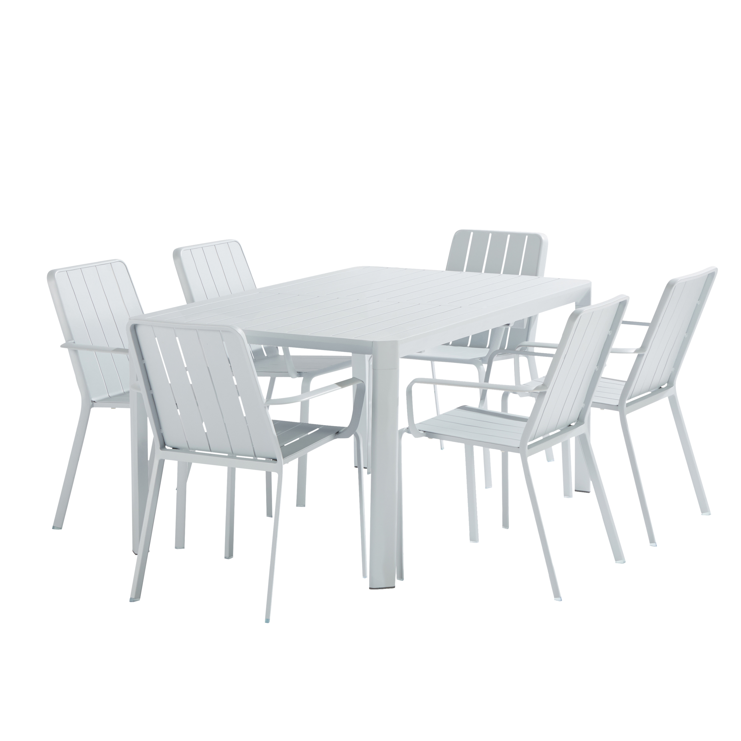 Sedia da giardino con braccioli Idaho NATERIAL, struttura e seduta in alluminio grigio - 13