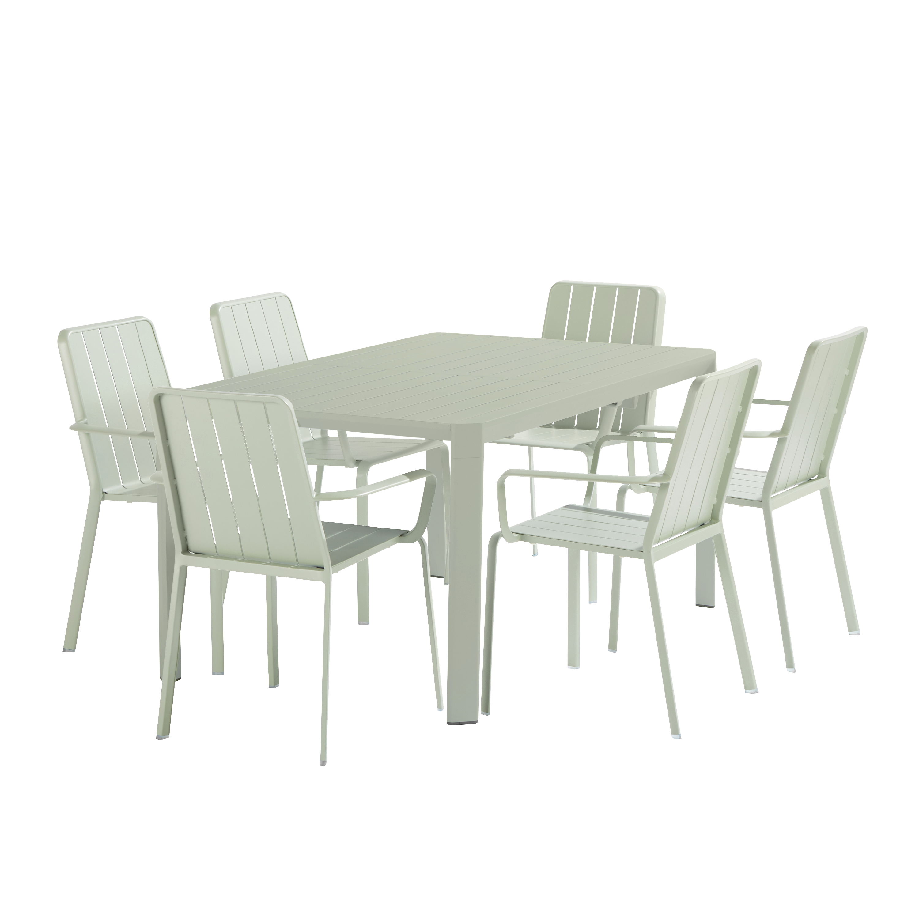 Sedia da giardino con braccioli Idaho NATERIAL, struttura e seduta in alluminio verde - 12