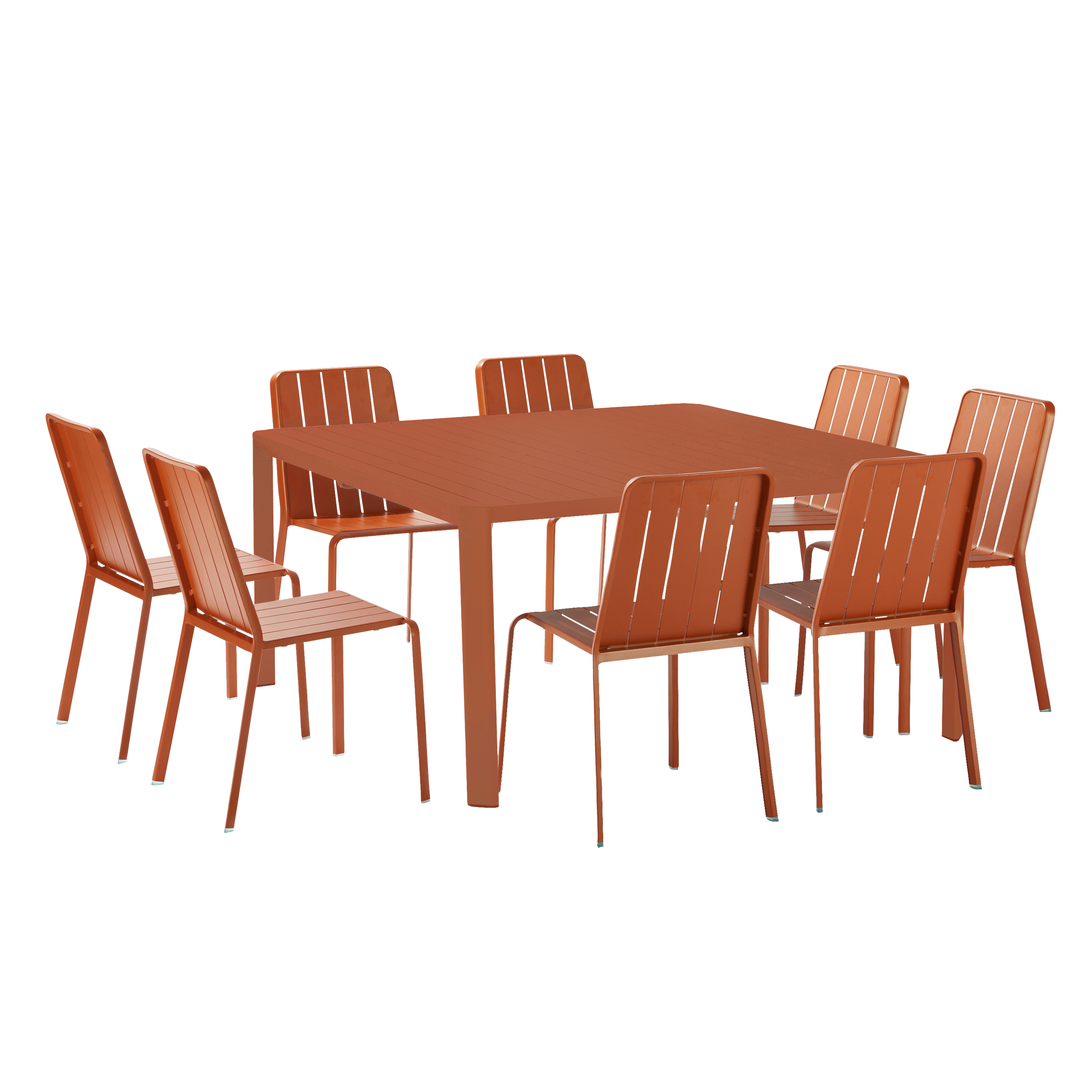 Table de jardin NATERIAL Idaho rectangulaire orange / cuivré 8 personnes - 6