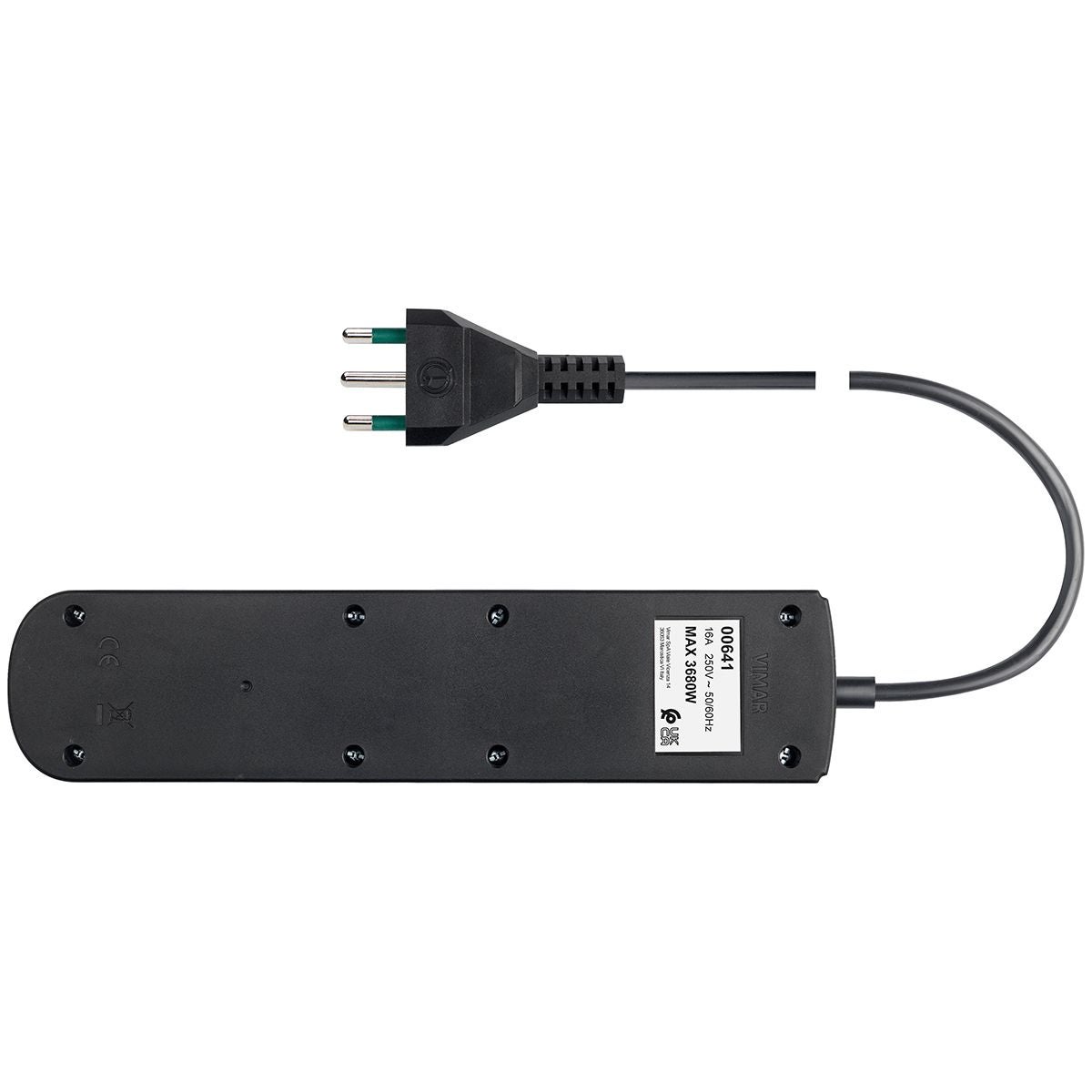 Multipresa con interrutore 4 prese 10A cavo 1.5 m nero VIMAR - 5