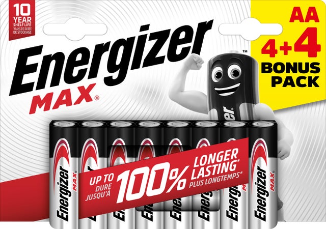 Pila LR06 ENERGIZER ENERGIZER MAX AA CHP8 4+4 FREE 8 batterie