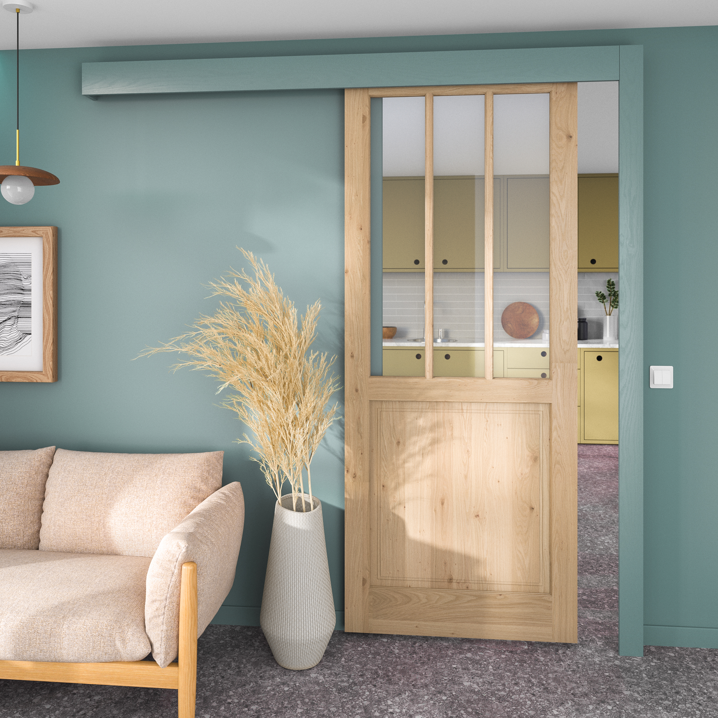 puerta corredera de cristal elba - 3