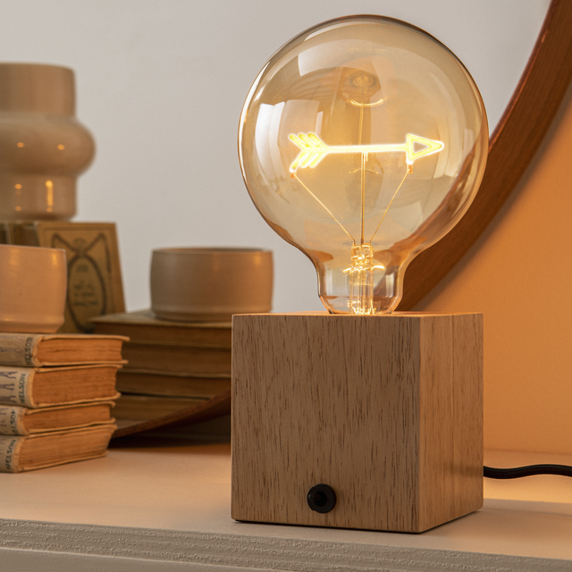 Lampka stołowa Bokken drewniana E27 Inspire