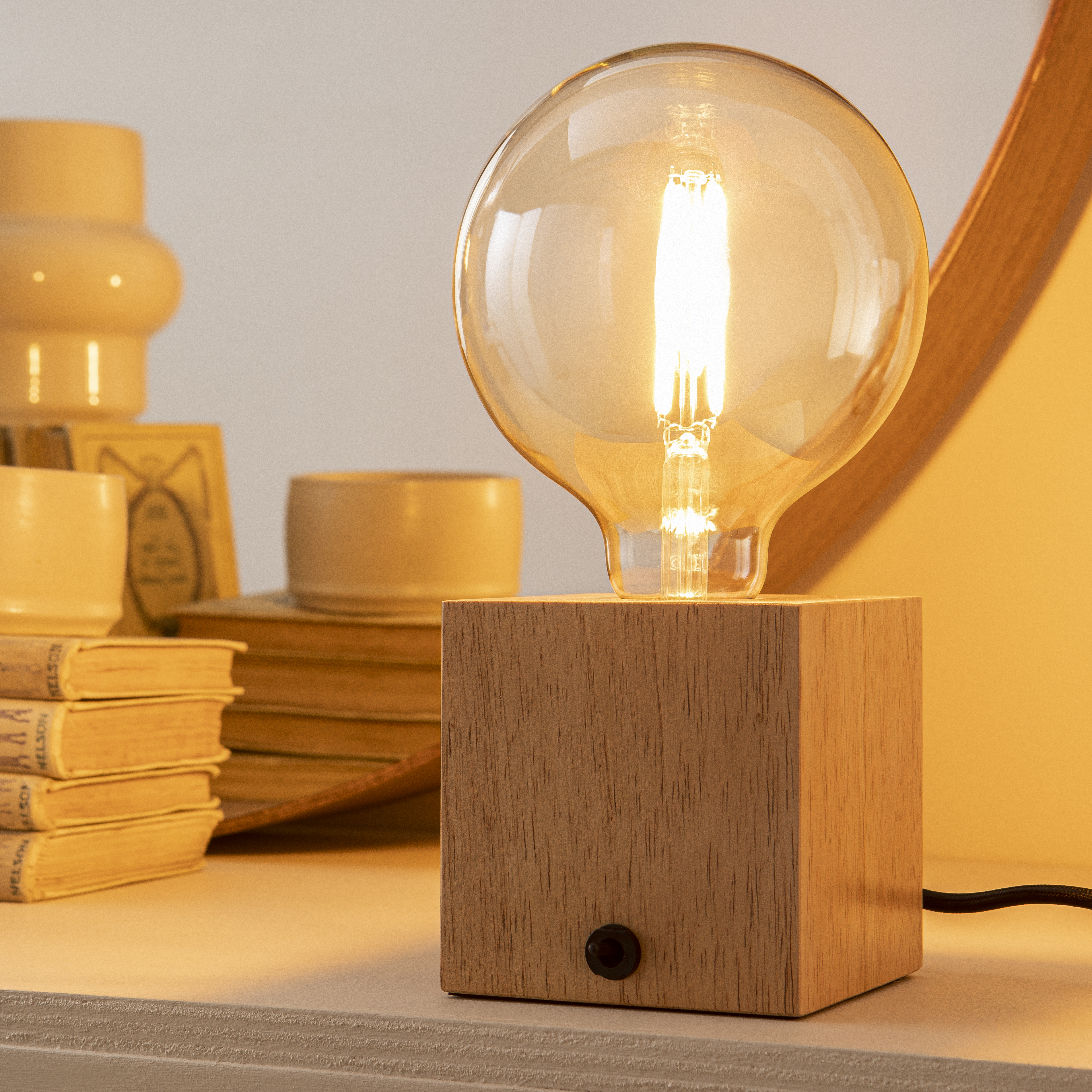 Lampka stołowa Bokken drewniana E27 Inspire - 17