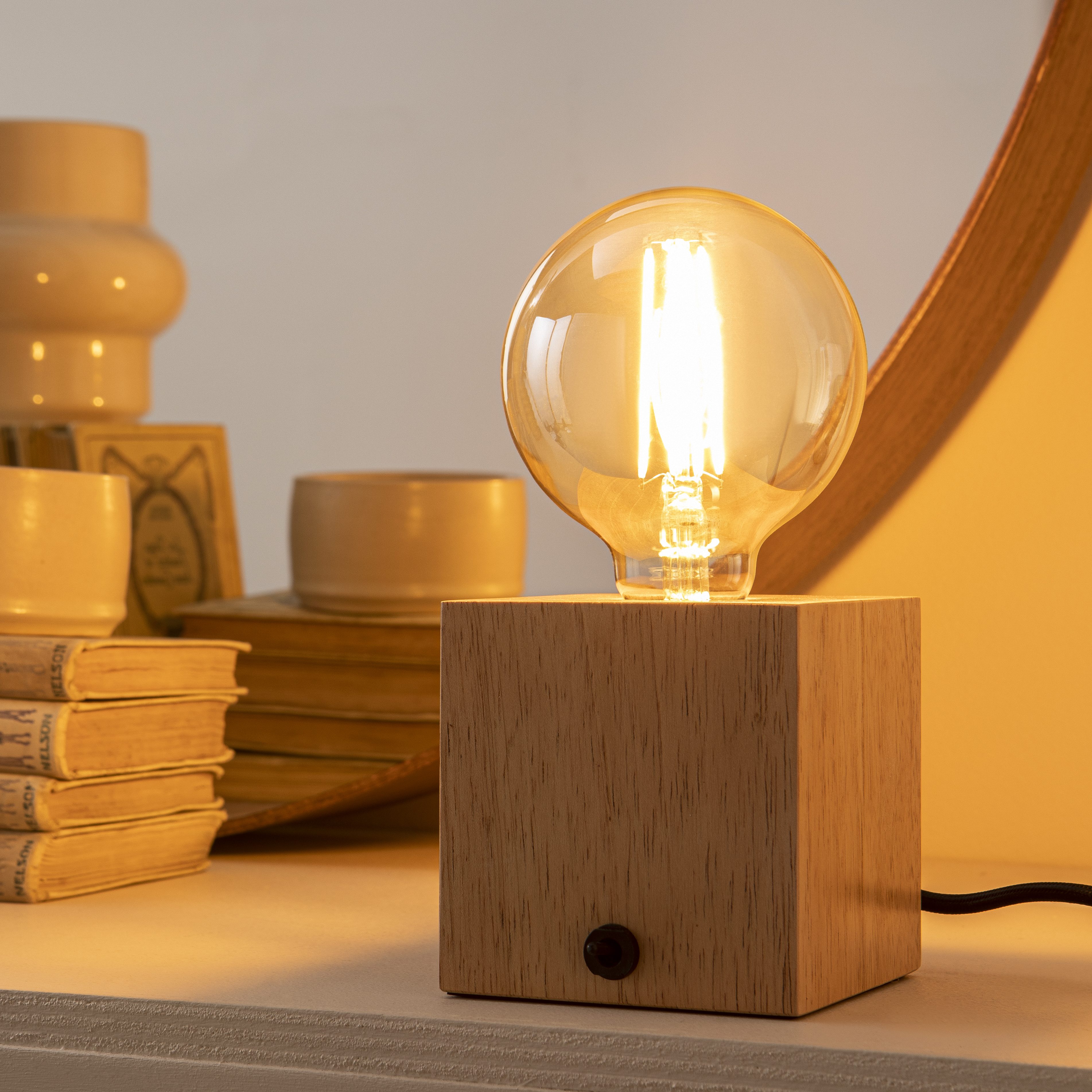 Lampka stołowa Bokken drewniana E27 Inspire - 19