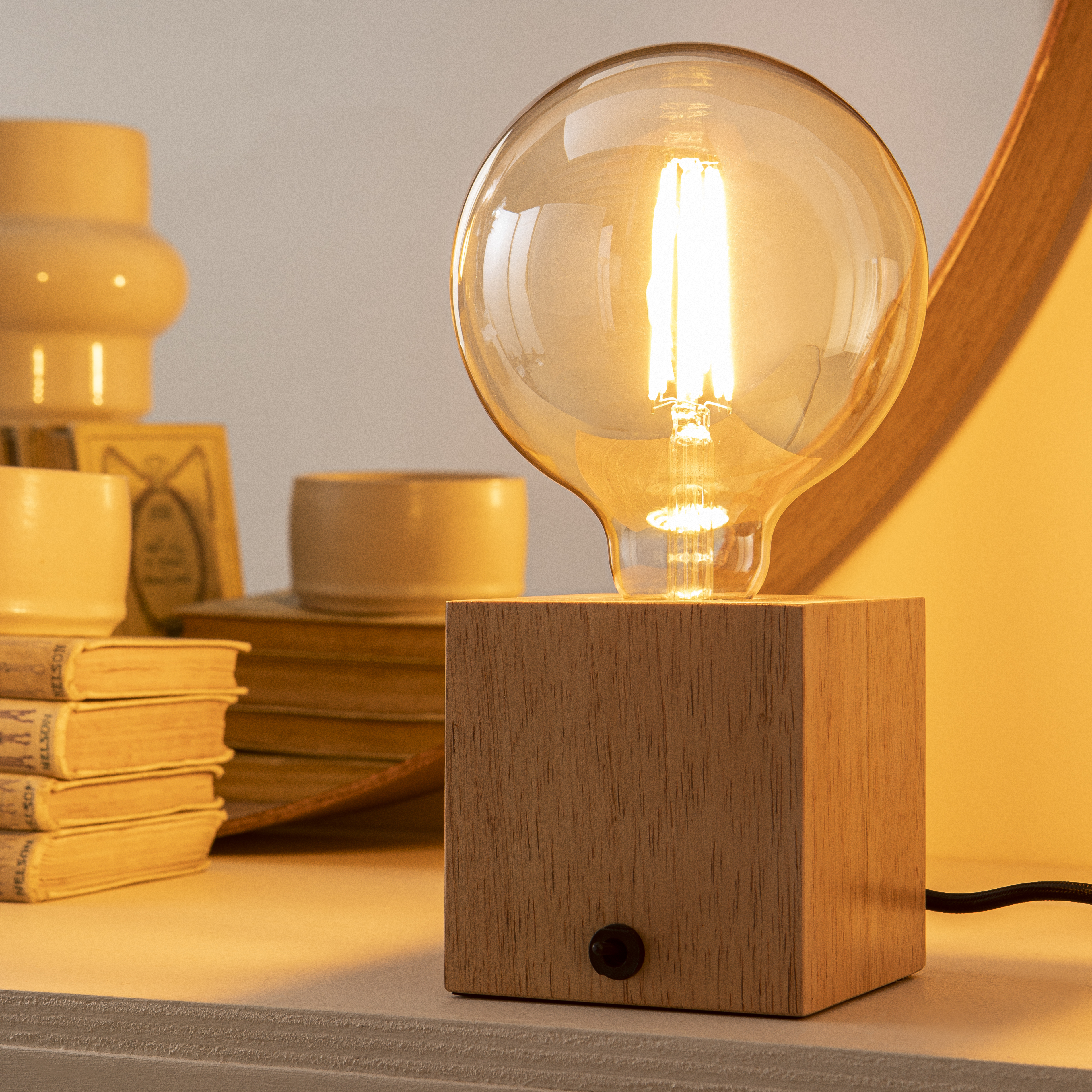 Lampka stołowa Bokken drewniana E27 Inspire - 10