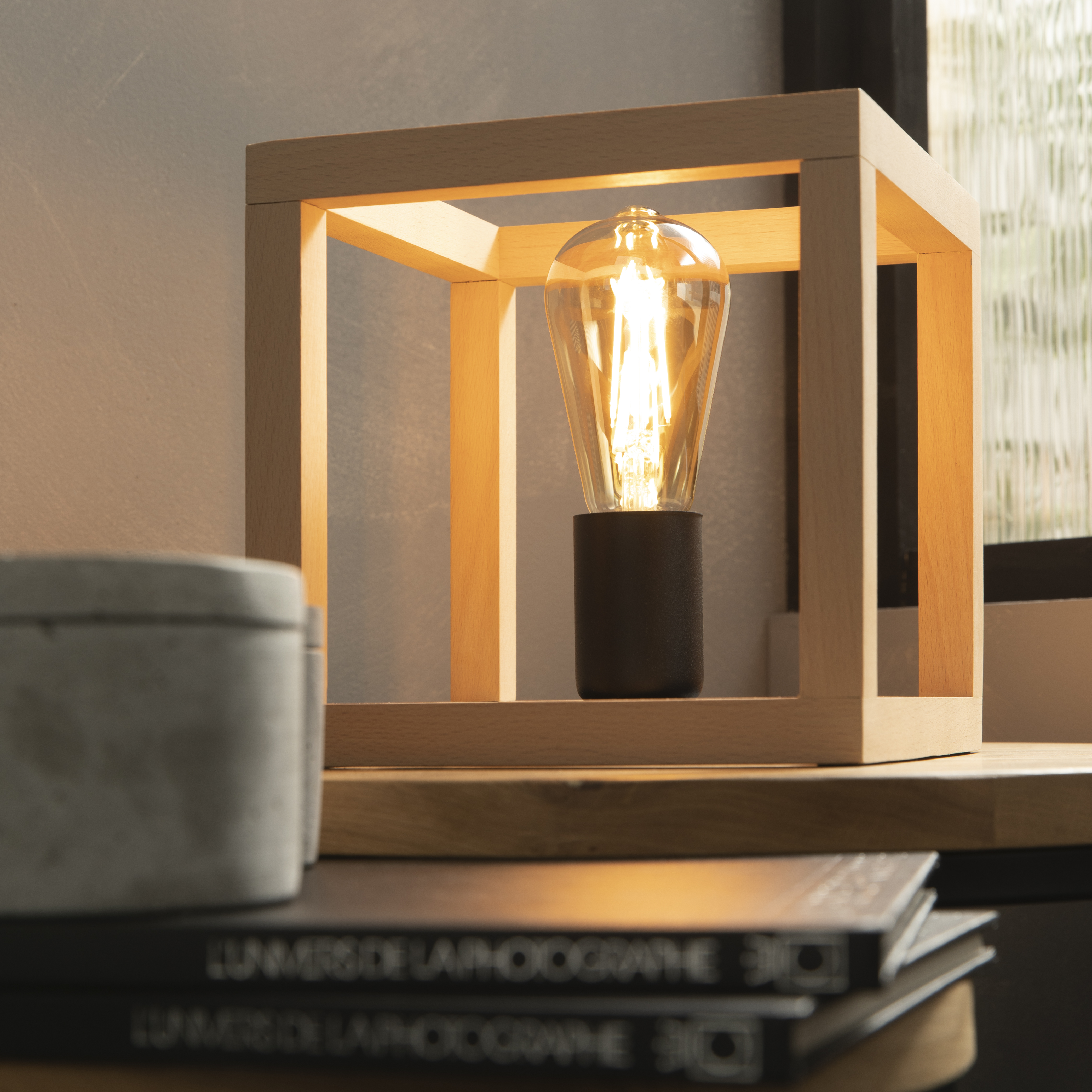 Candeeiro de mesa ELGORT E27 MADEIRO METAL PRETO - 22