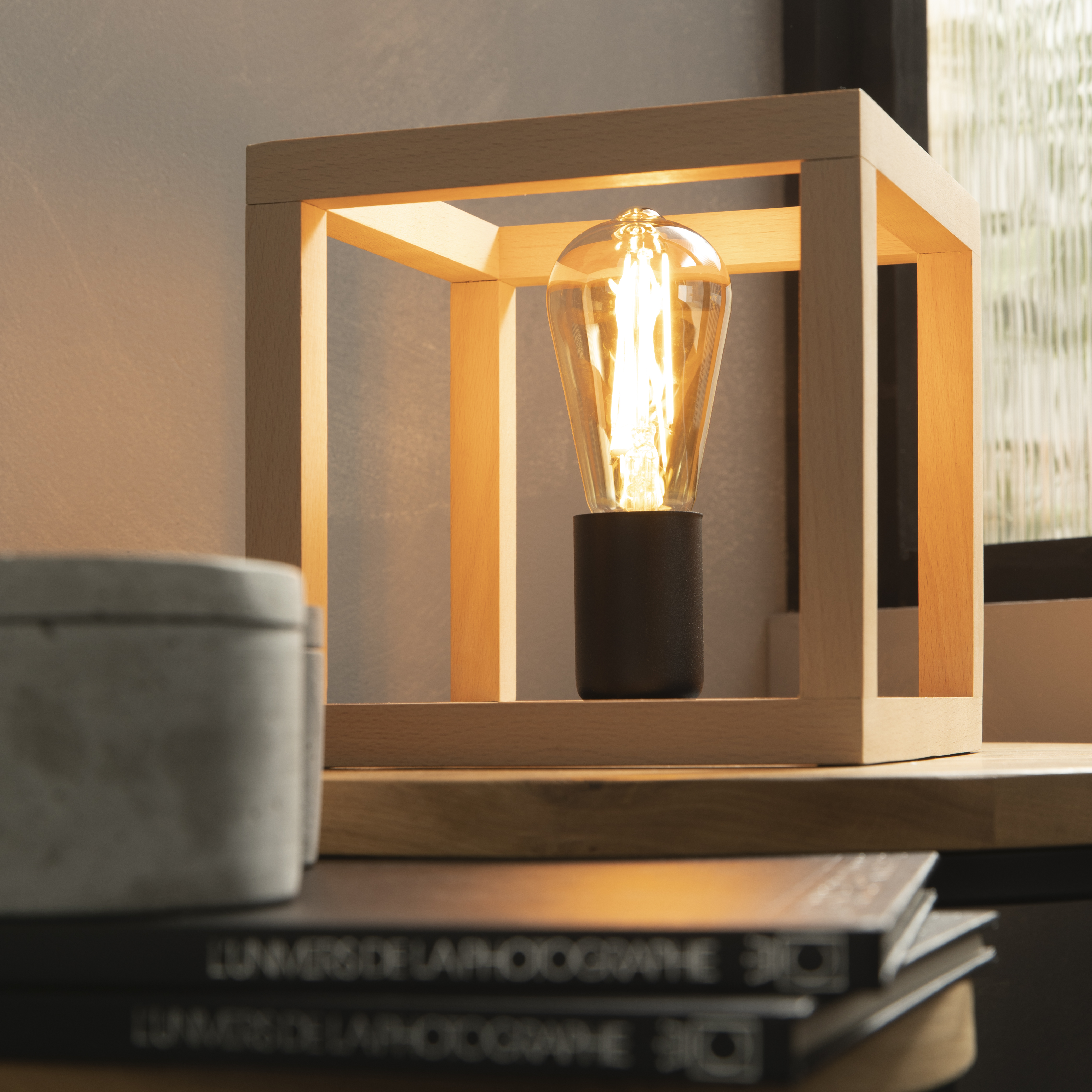 Candeeiro de mesa ELGORT E27 MADEIRO METAL PRETO - 20