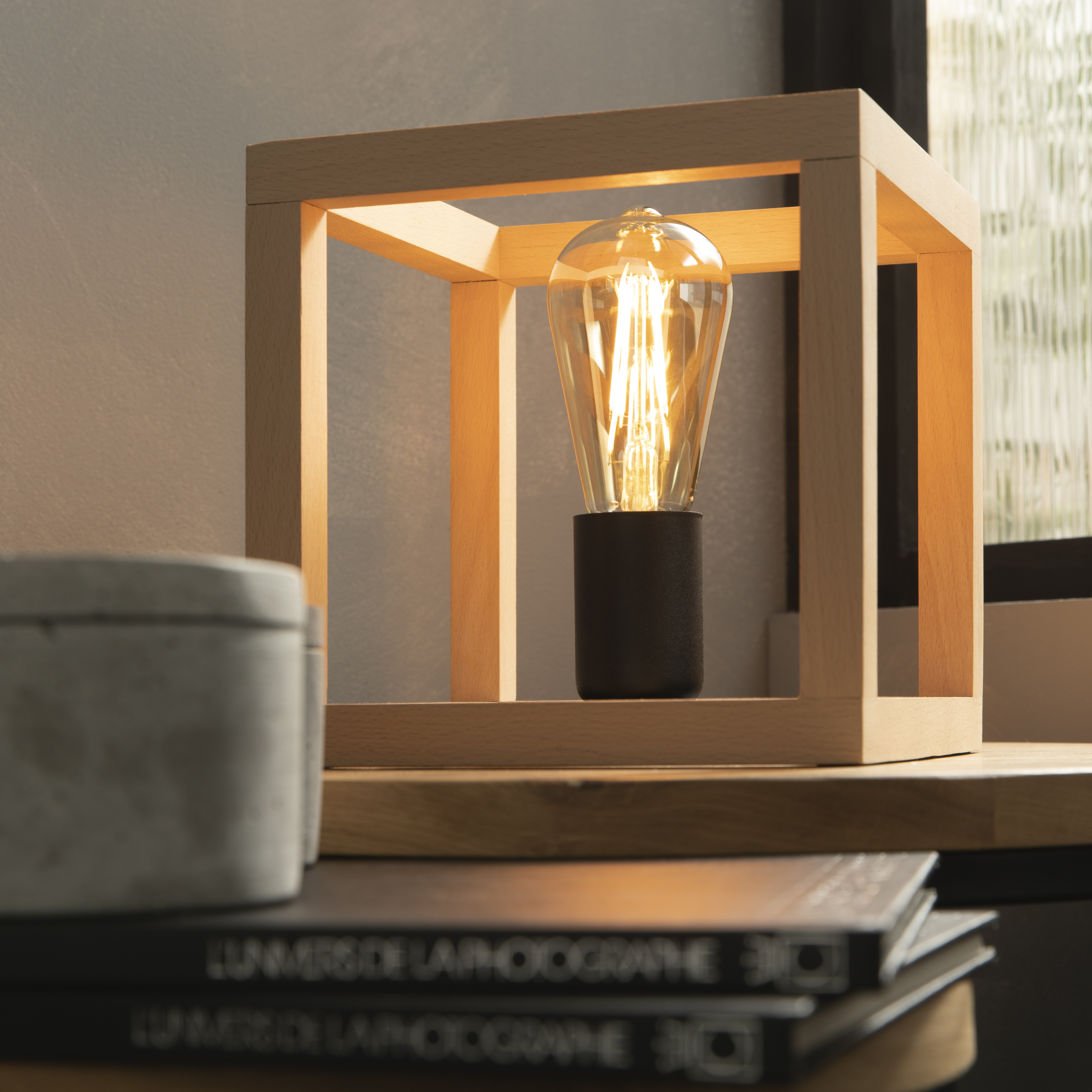 Candeeiro de mesa ELGORT E27 MADEIRO METAL PRETO - 19