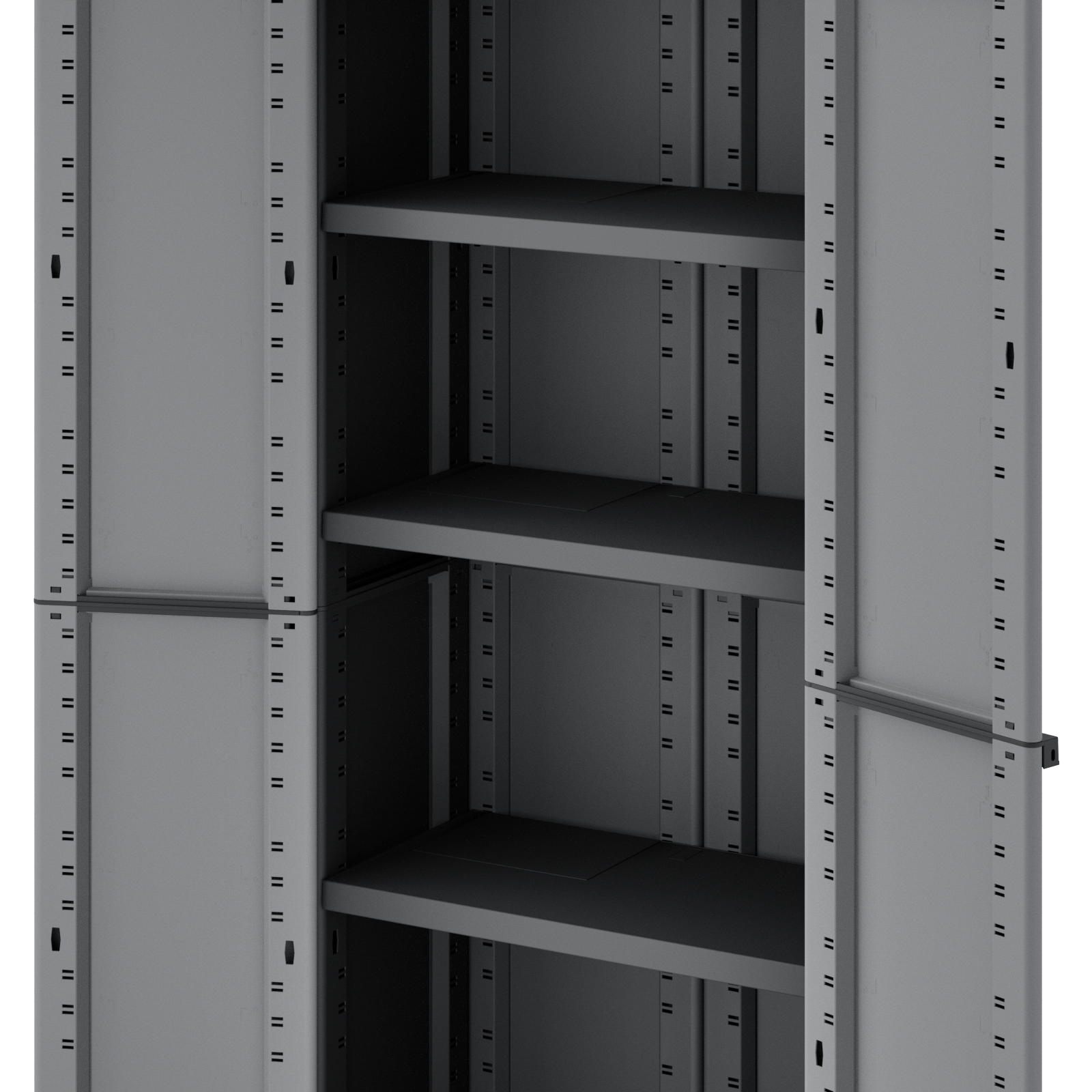Armário em PVC alto interior cinza 170x68x39 cm Spaceo Gary - 9