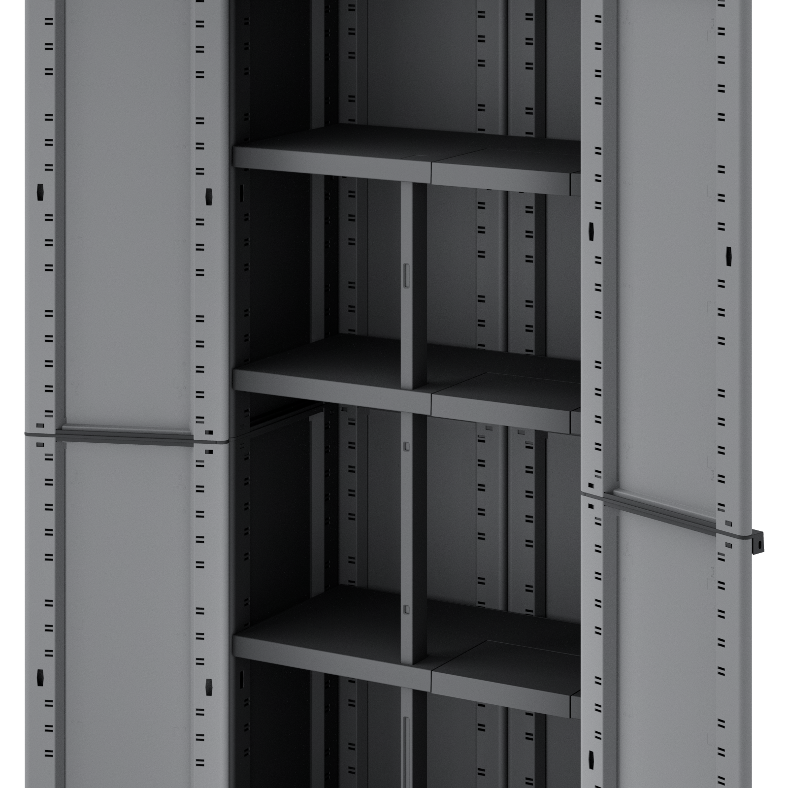 Armário em PVC alto interior cinza 170x68x39 cm Spaceo Gary - 25