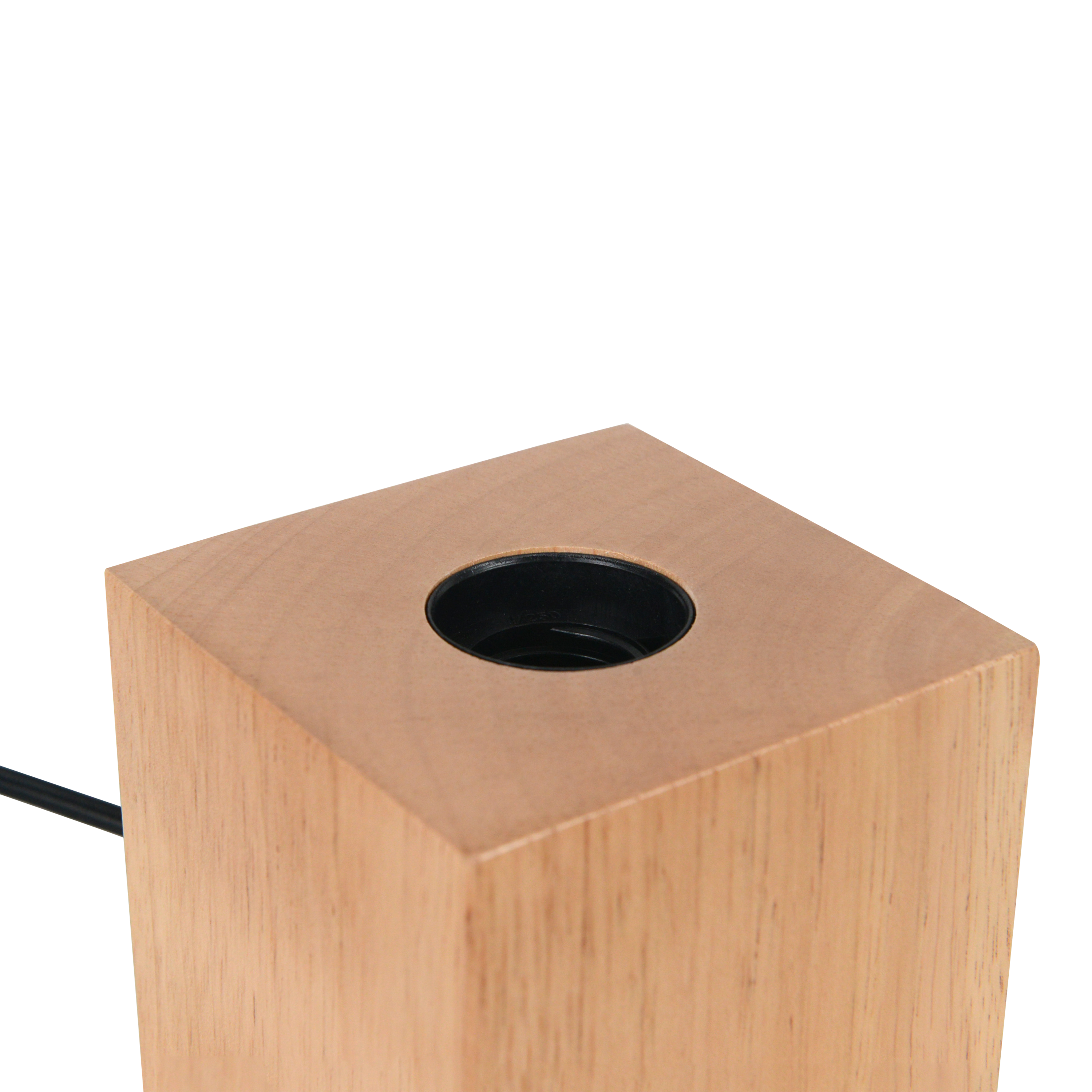 Lámpara de mesa compatible con casquillo E27 Booken INSPIRE con estructura madera beige pantalla beige de madera alimentación a red - 10