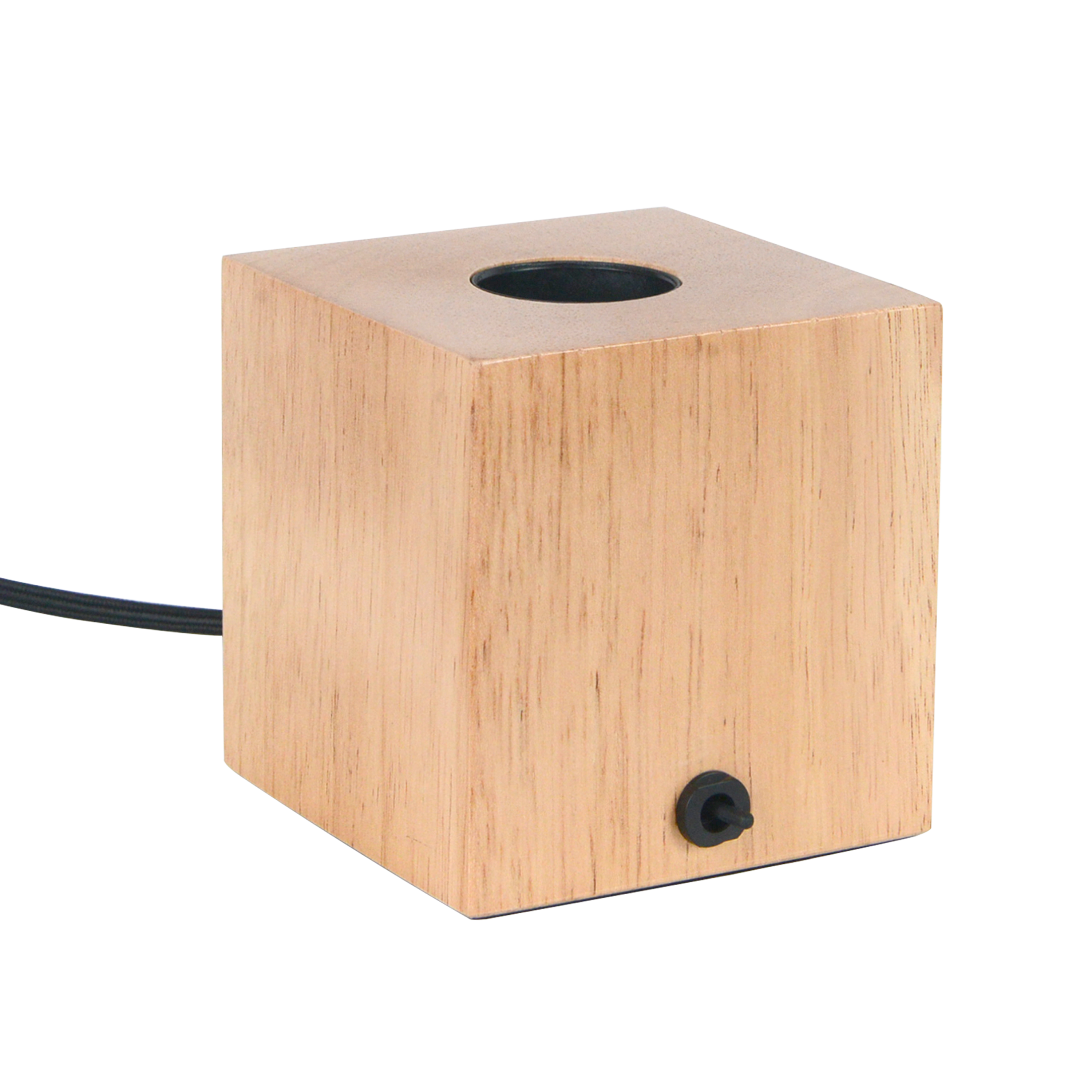 Lámpara de mesa compatible con casquillo E27 Booken INSPIRE con estructura madera beige pantalla beige de madera alimentación a red - 4