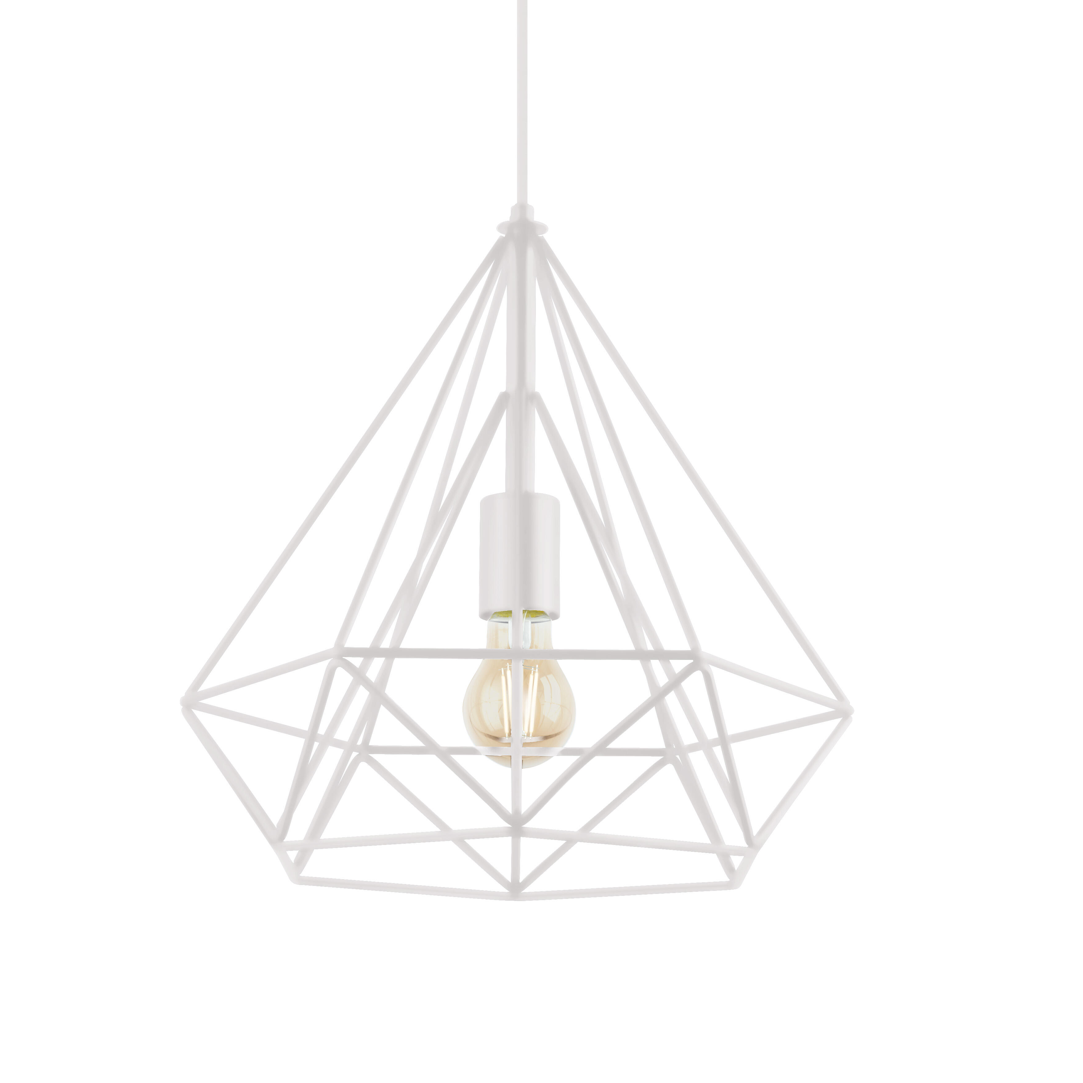 Candeeiro de teto suspenso BYRON d37cm metal branco mate 1 luz Inspire - 7