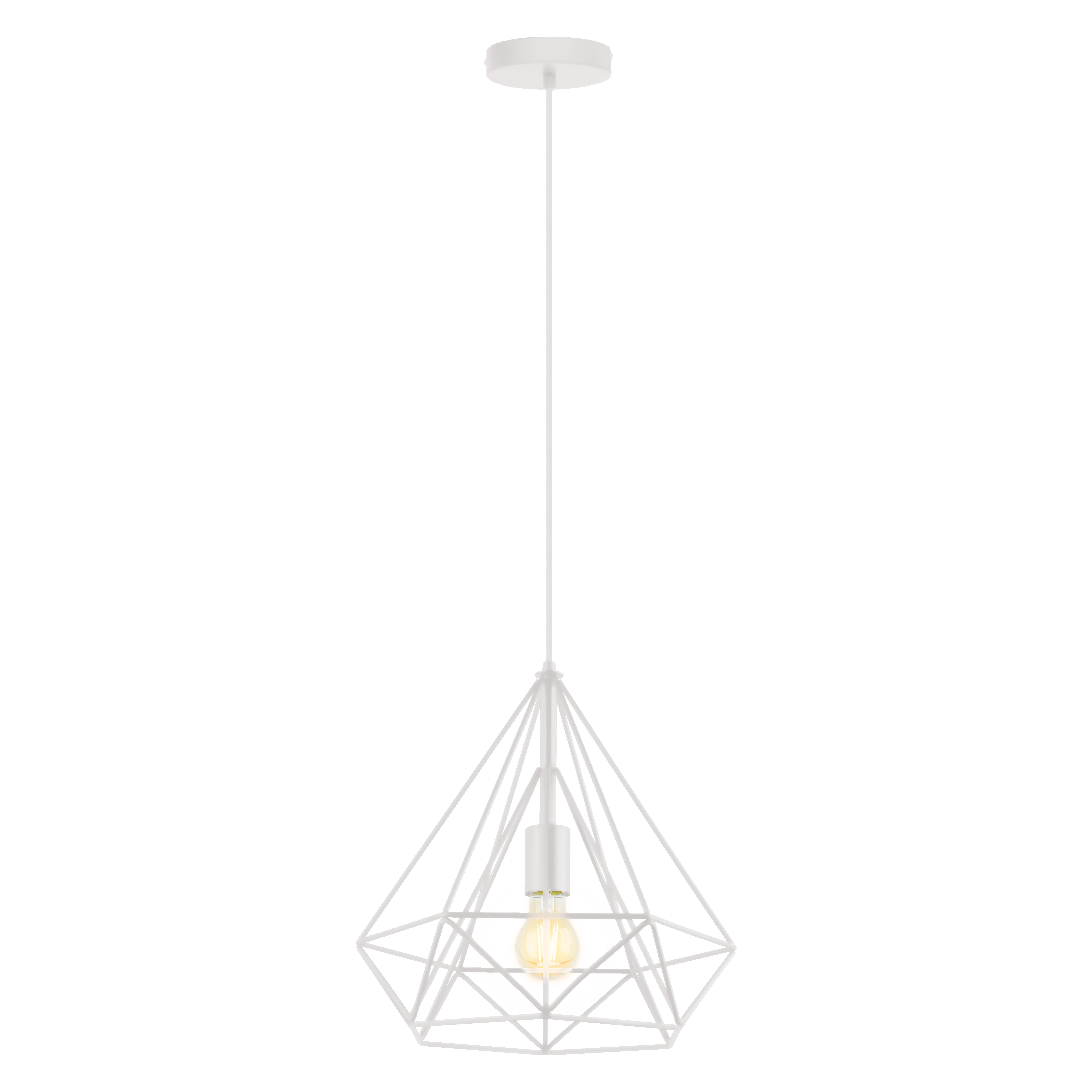 Candeeiro de teto suspenso BYRON d37cm metal branco mate 1 luz Inspire - 12