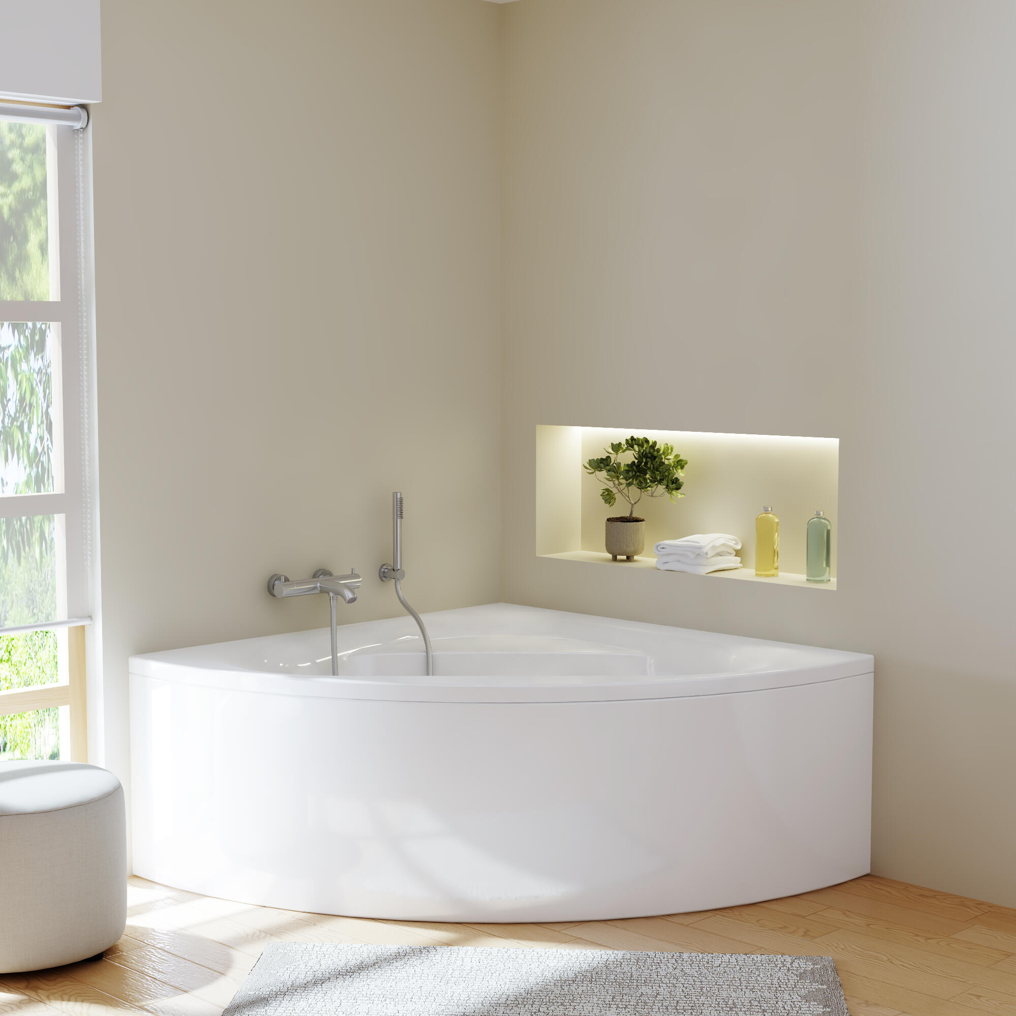 Vasca angolare BRISA senza pannello pmma bianco 130 x 130 cm SANYCCES - 4