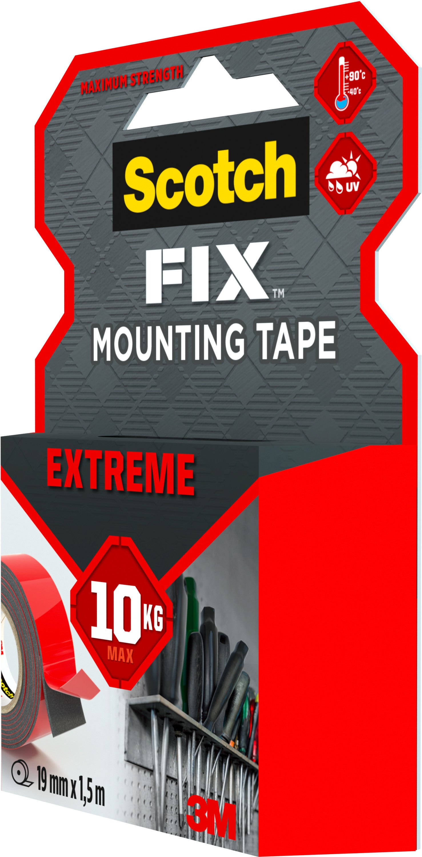 Nastro adesivo, SCOTCH 4941-1915-F Extreme, biadesivo per fissaggio H 19 mm x L 10 mt - 7