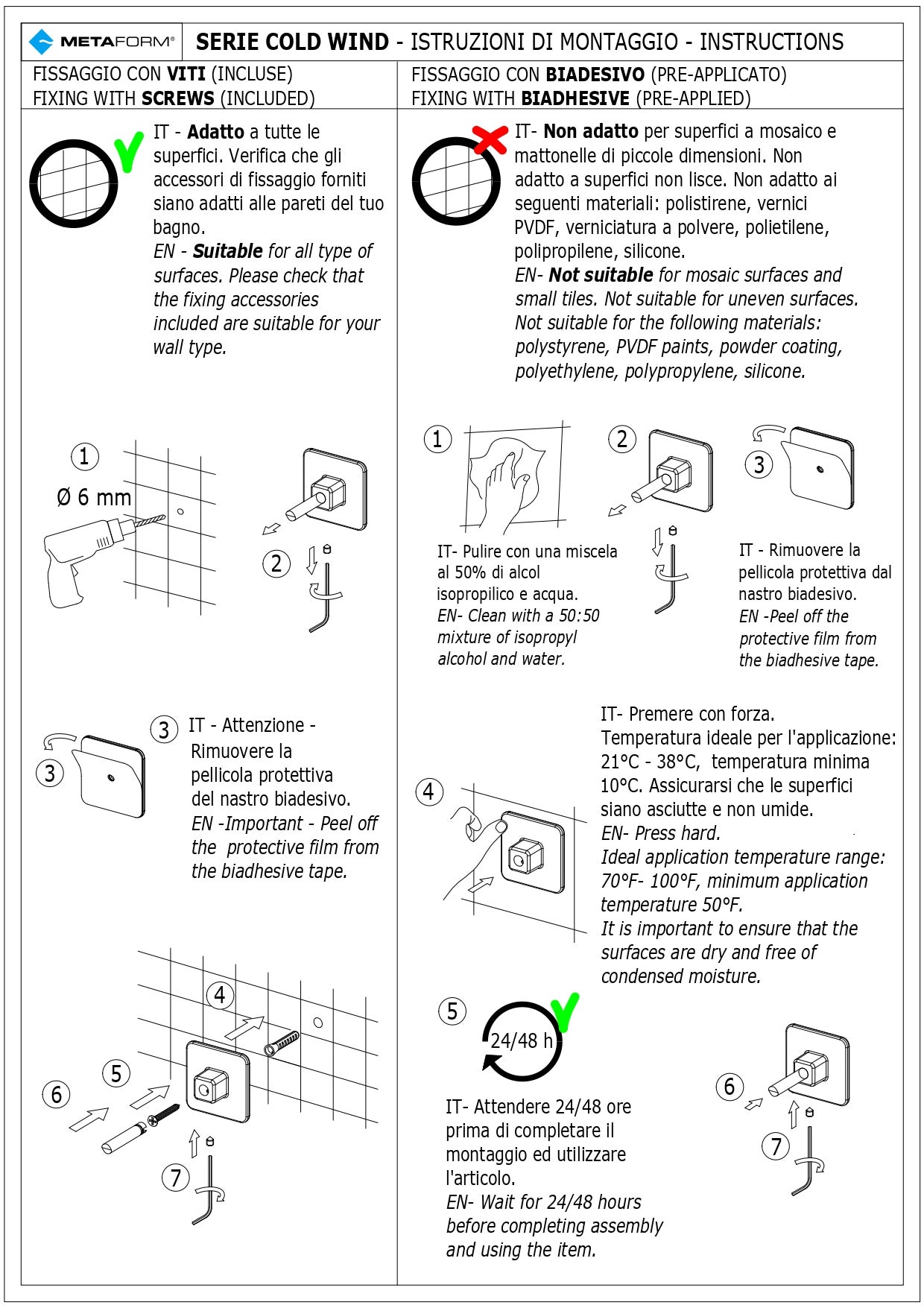 Portasciugamani da parete Cold Wind cromato, L 35.3 cm - 4